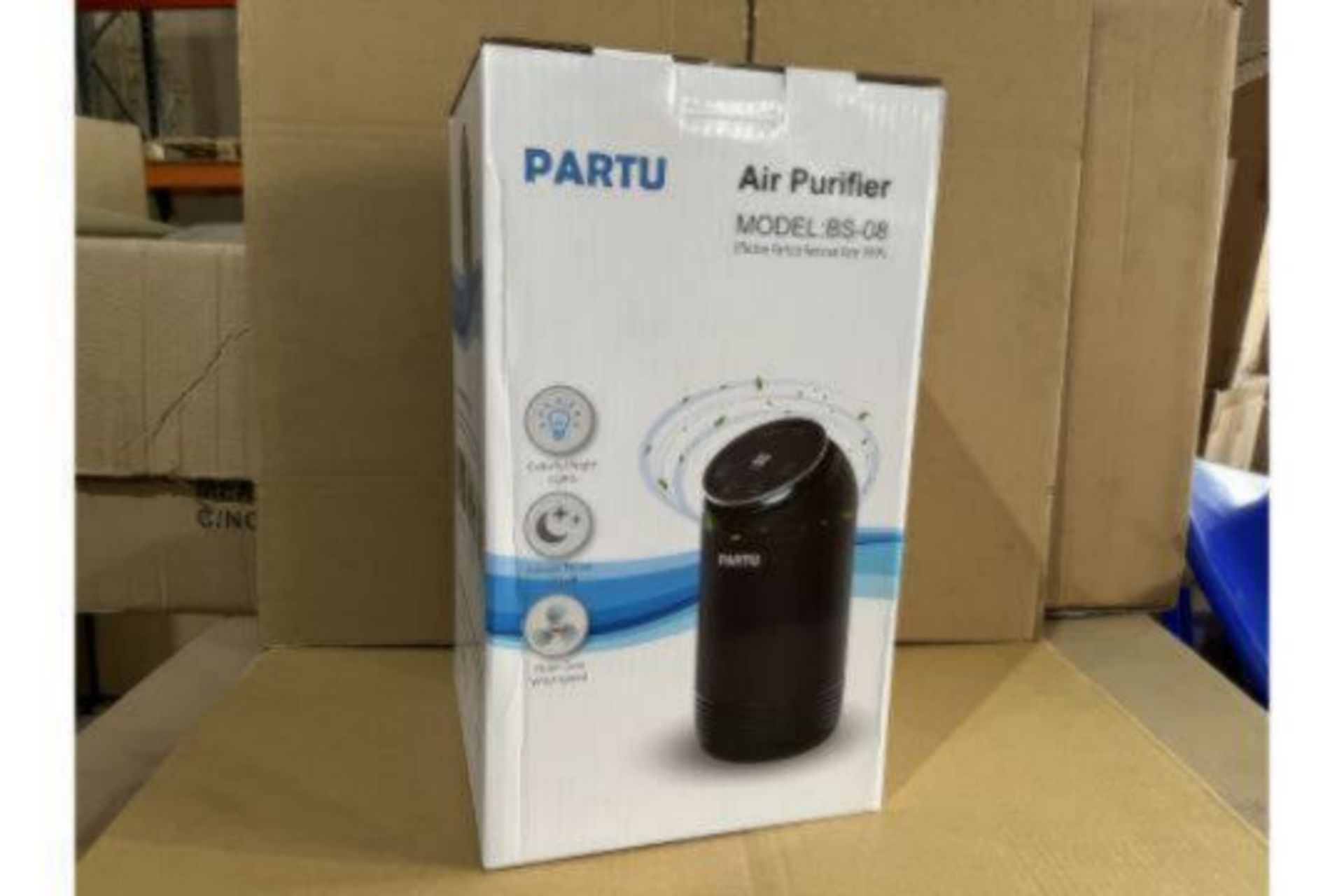 PALLET OF 10 X BRAND NEW PARTU BS-08 AIR PURIFYERS RRP £89 EACH