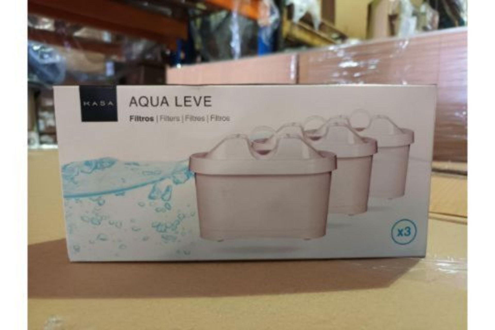 PALLET TO INCLUDE 60 x New Boxed Sets of 3 Kasa Aqua Leve Water Filters. (Total of 60 Filters Within