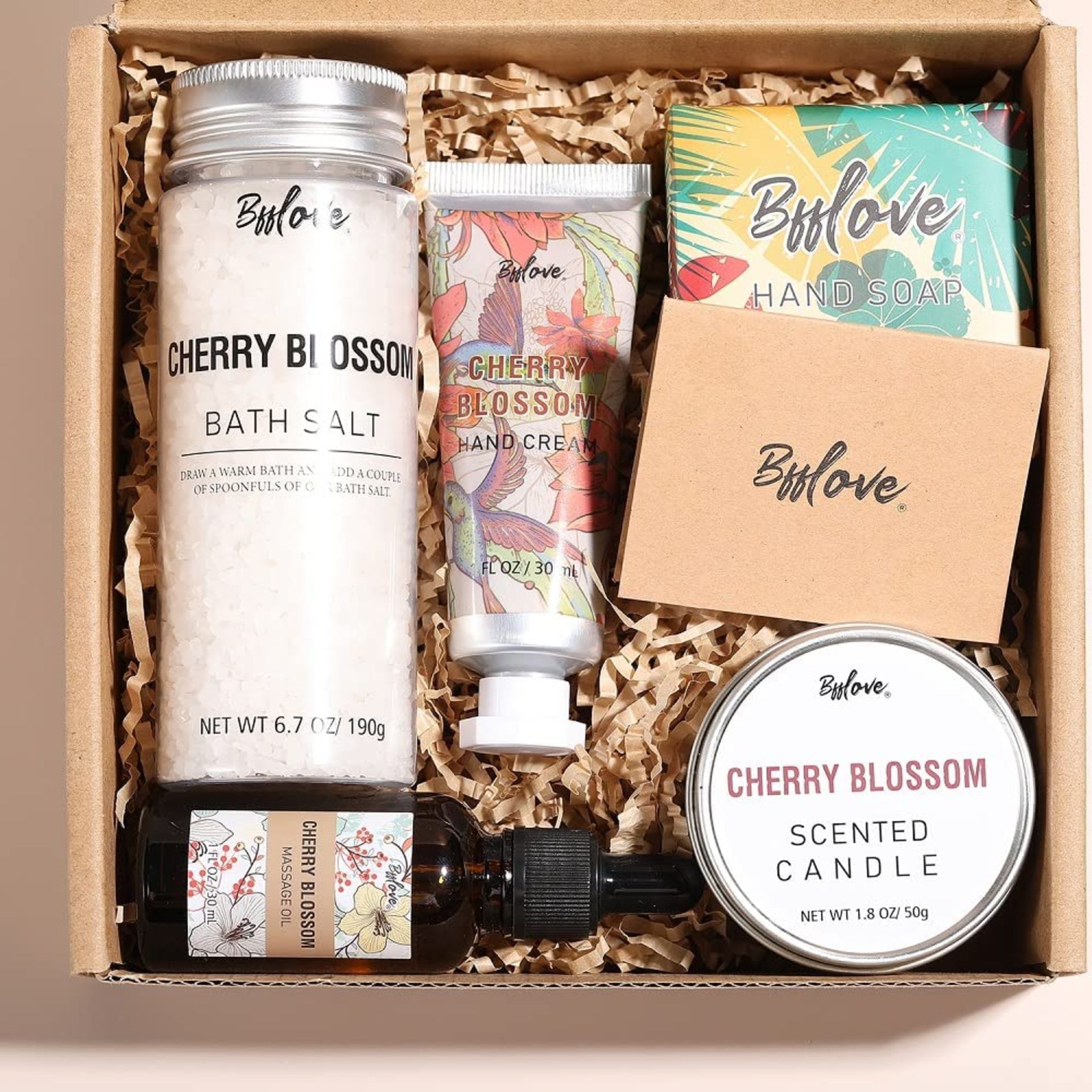 16 x NEW BOXED BFF LOVE Cherry Blossom Spa Gift Box. (SKU:BFF-BP-02) ROW 12. 5Pcs Bath Gift Set - Image 3 of 3