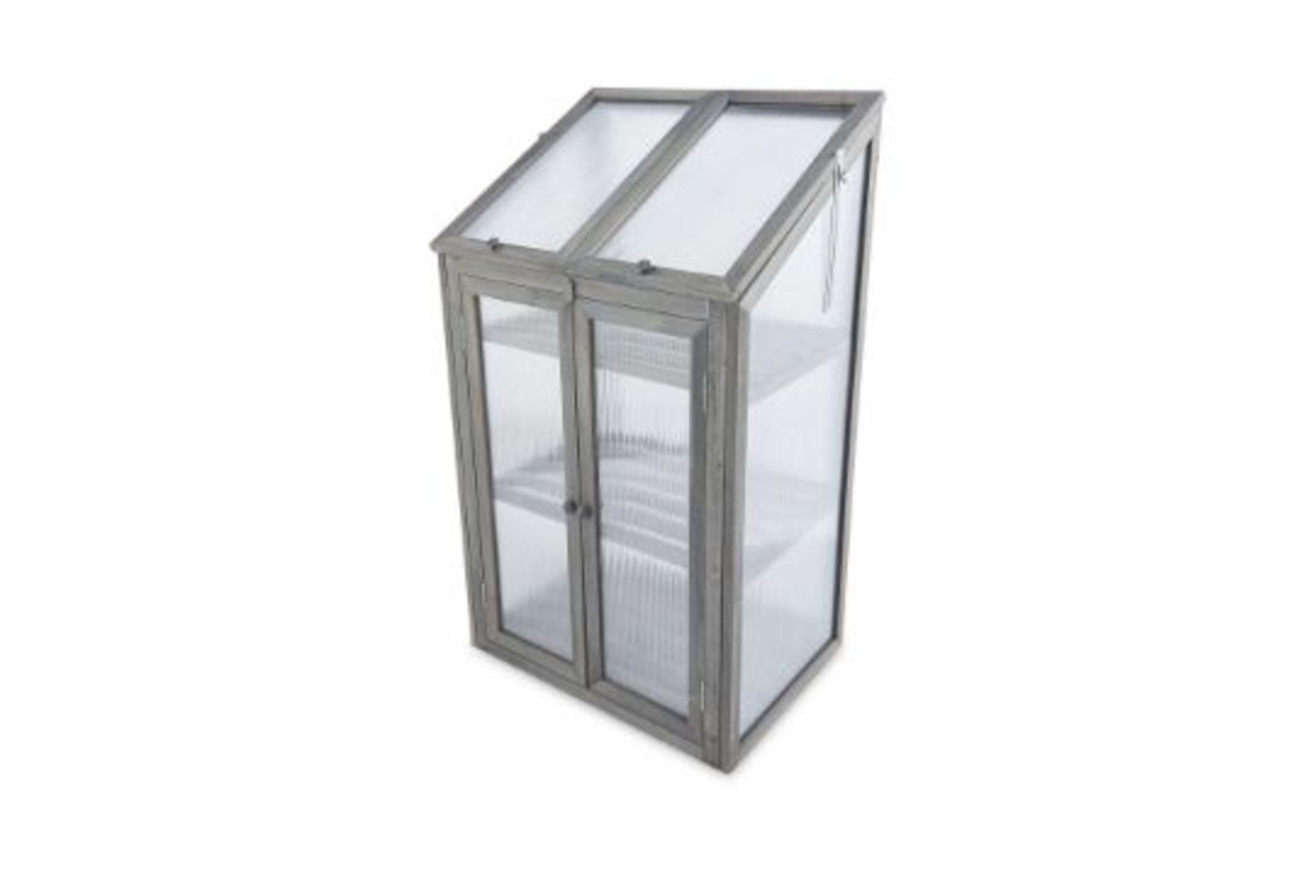 2 x Grey Wooden Mini Greenhouse. Made from 100% sustainable fir wood, this Grey Wooden Mini