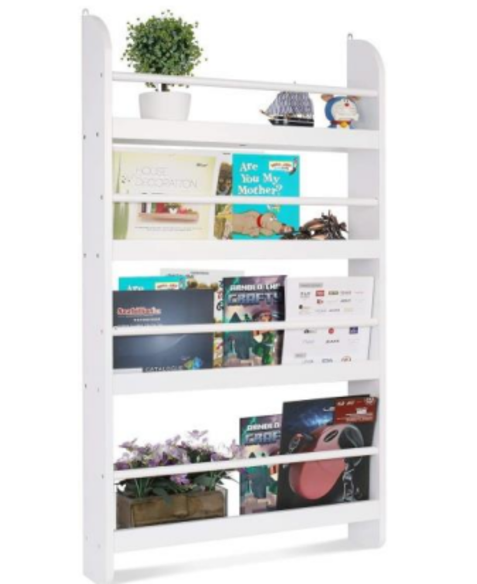 2 X BRAND NEW WHITE WALL BOOKSHELVES (539A)