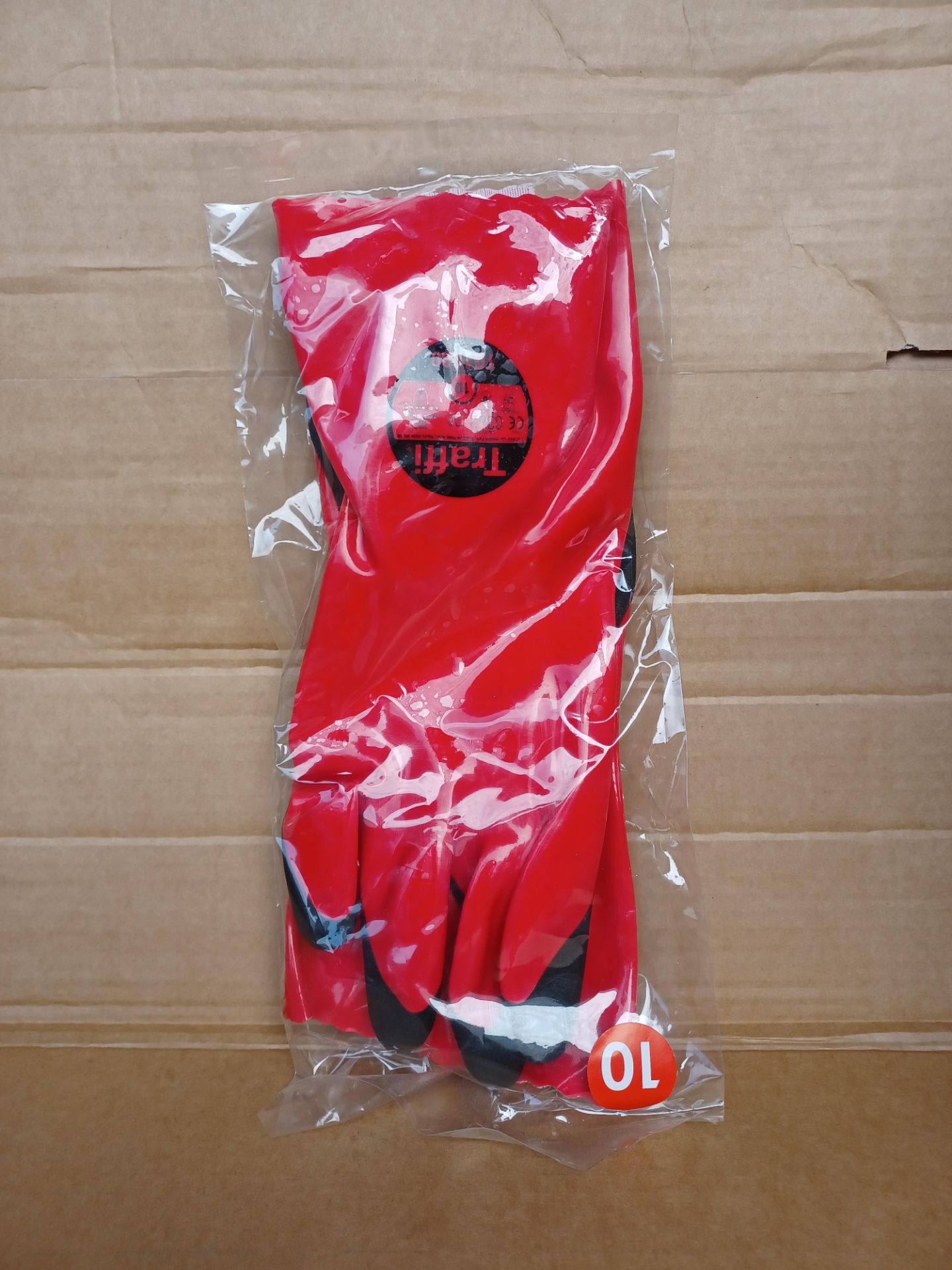 54 X NEW PAIRS OF RED TRAFFI GLOVES SIZE LARGE. S1-35