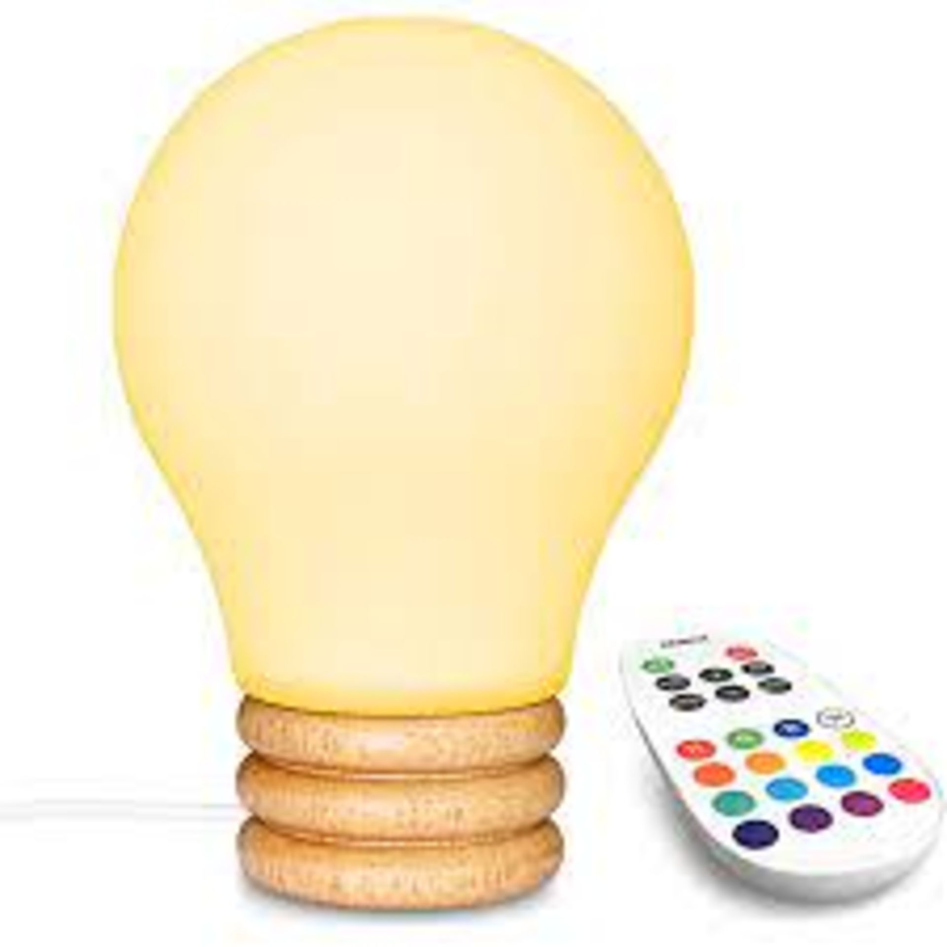 15 X BRAND NEW WOODEN BASE BULB DESIGN NIGHT LIGHT (COLOURS MAY VARY)