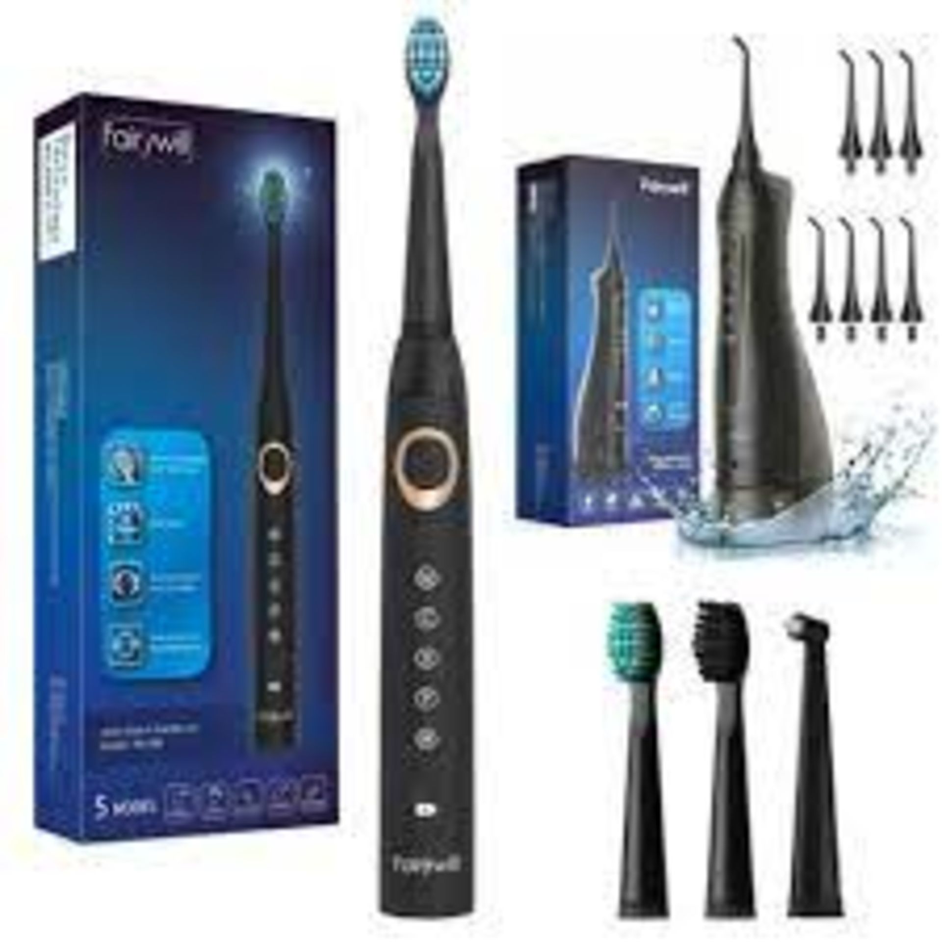 4 X BRAND NEW BOXED FAIRYWELL MODEL2011 SONIC ELECTRIC TOOTHBRUSHES. 3 PROGRAMME MODES (OFC)