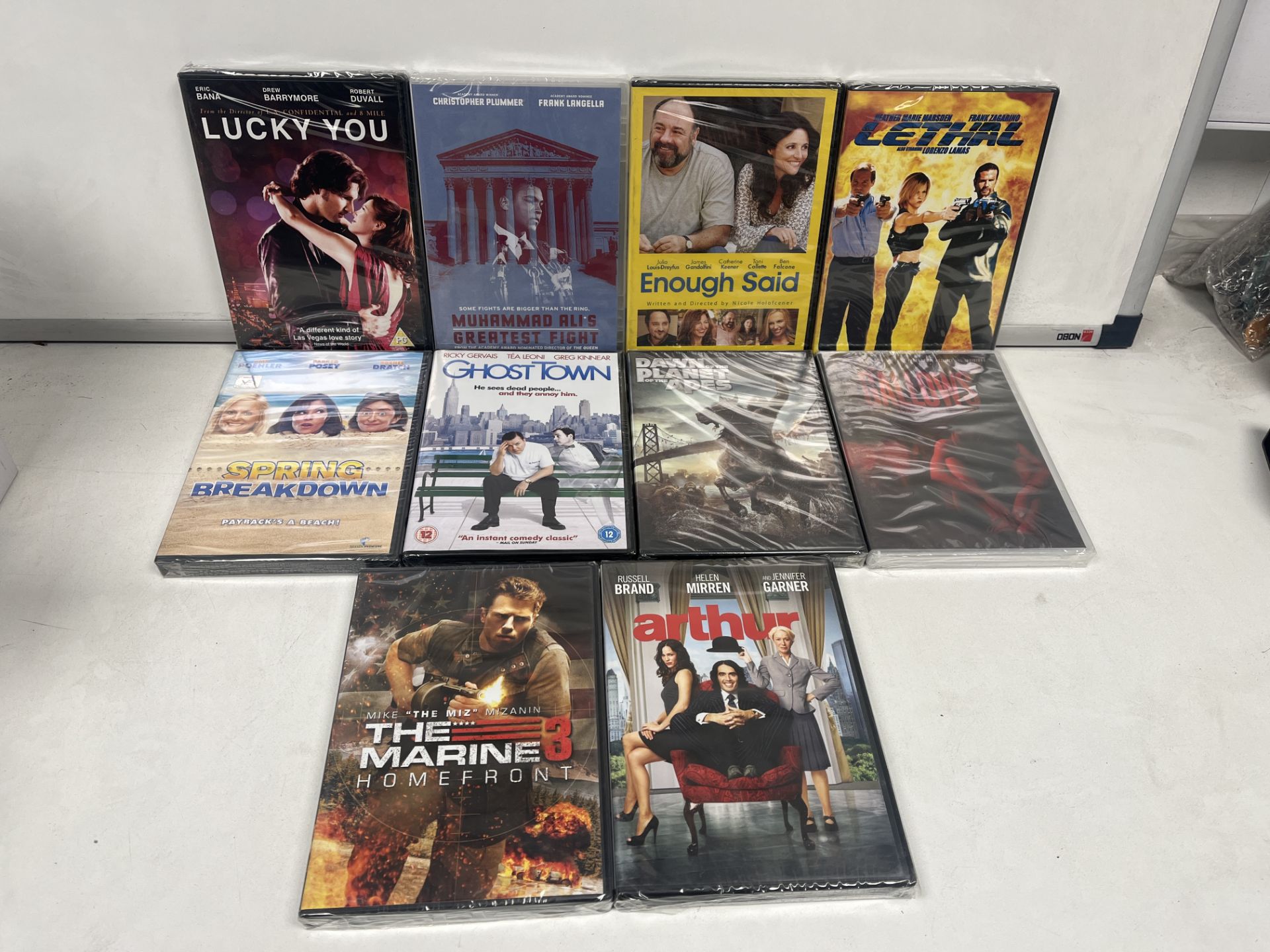 150 X NEW SEALED ASSORTED DVDS. LOT RRP CIRCA £1,000. (ROW2)