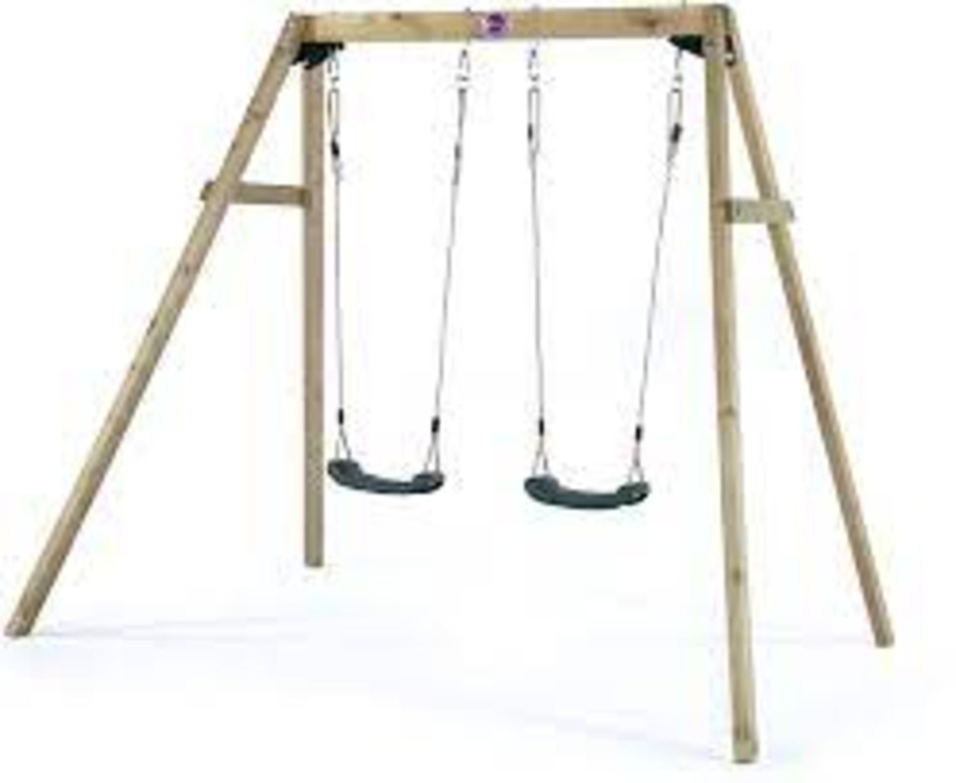 PLUM DOUBLE SWING SET, DOUBLE THE SEATS AND TWICE THE FUN. GREAT FOR OUTDOOR PLAY AND EXERCISE
