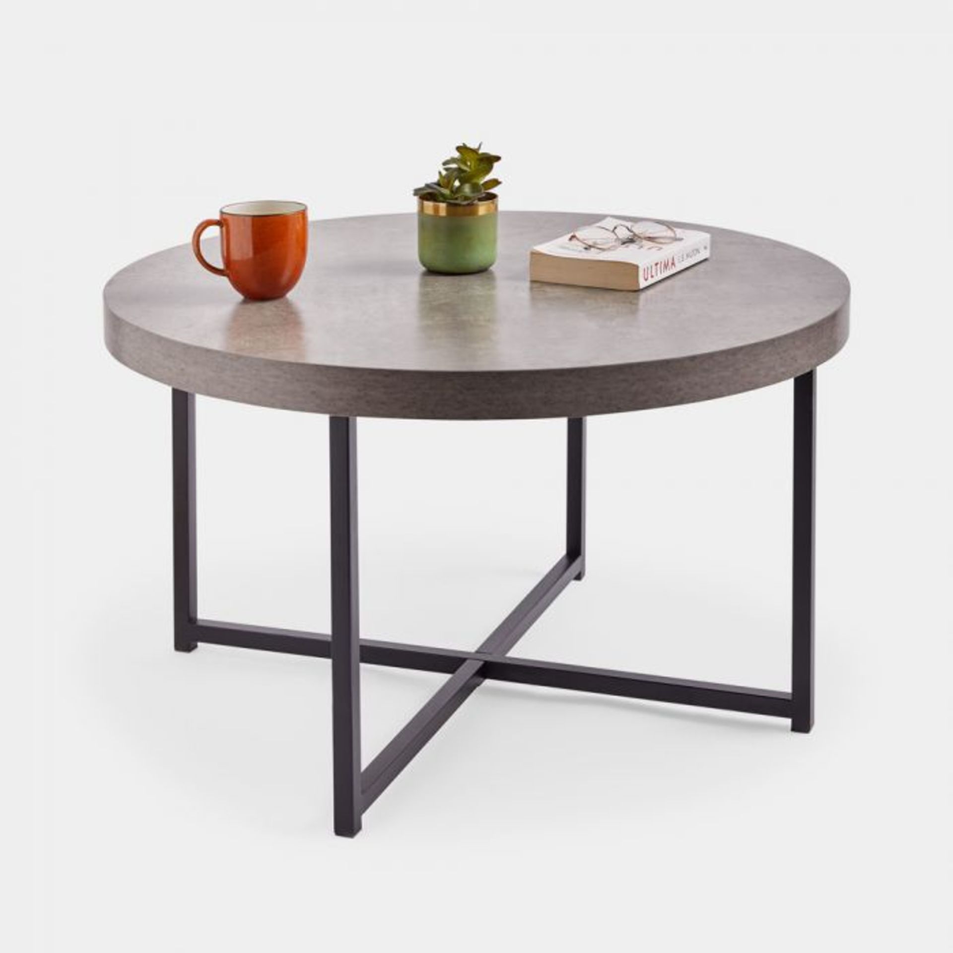 Concrete Effect Coffee Table. Industrial, urban style with lightweight construction – this VonHaus