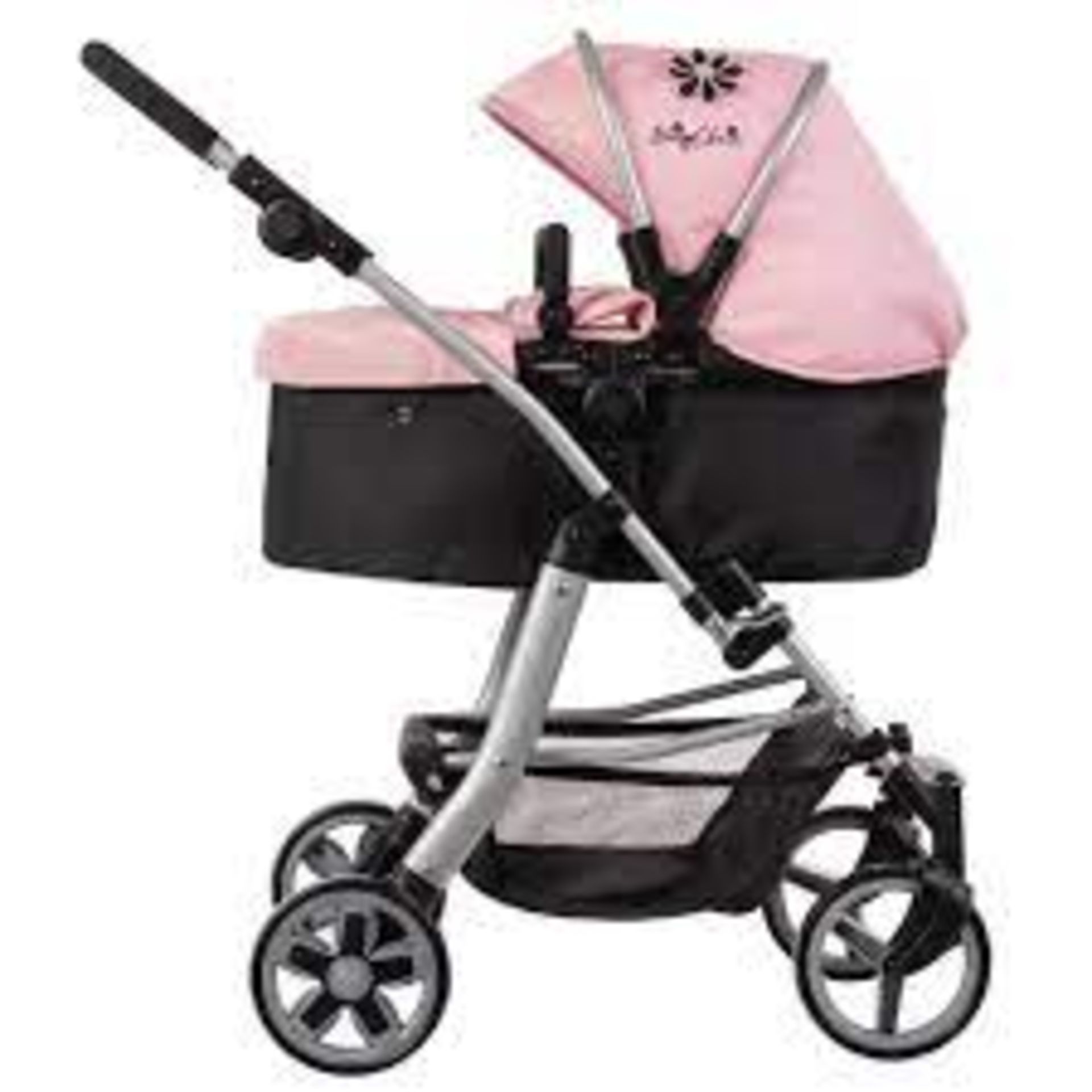 2 X BRAND NEW DIASY CHAIN CONNECT 5 IN 1 DOLLS PRAMS CLASSIC PINK RRP £99 EACH R10