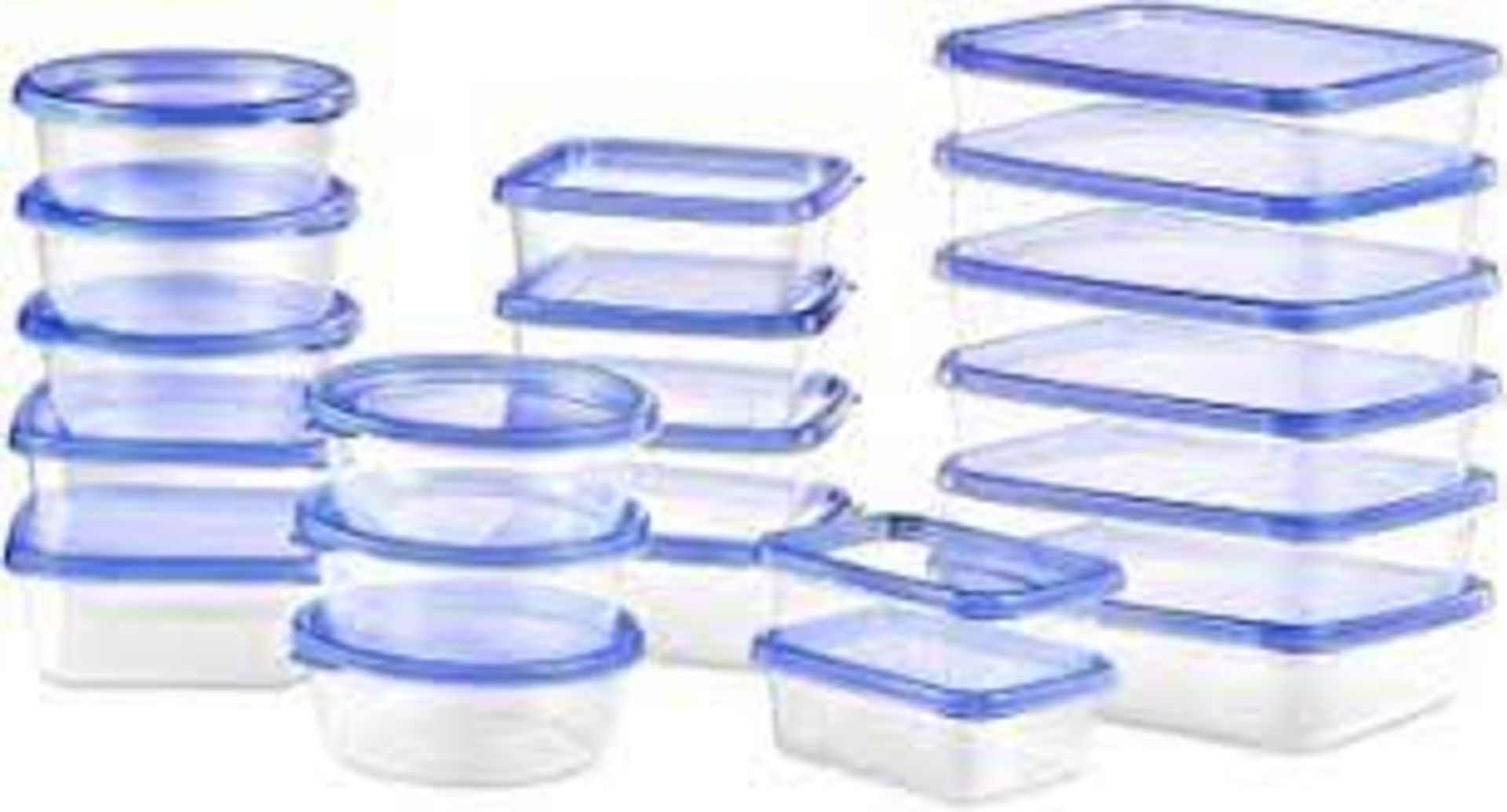 4 X NEW BOXED DEIK 20 PIECE MICROWAVABLE FOOD STORAGE CONTAINERS. DISH WASHER, FREEZER & MICROWAVE