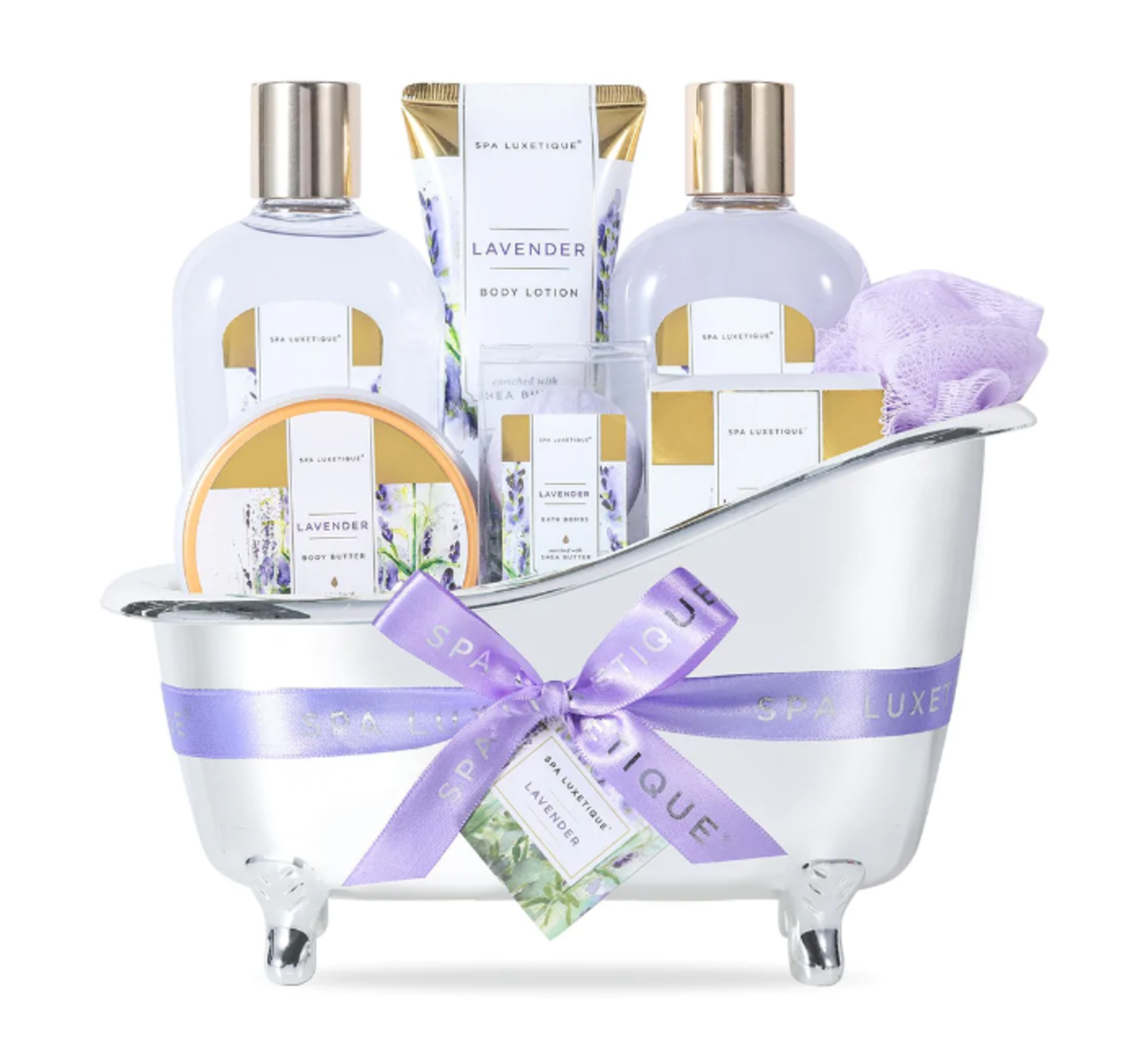 6 x NEW PACKAGED Lavender Spa Bathtub Gift Sets. (SKU: SP-18-02). Natural Bath Spa Set: Our spa gift