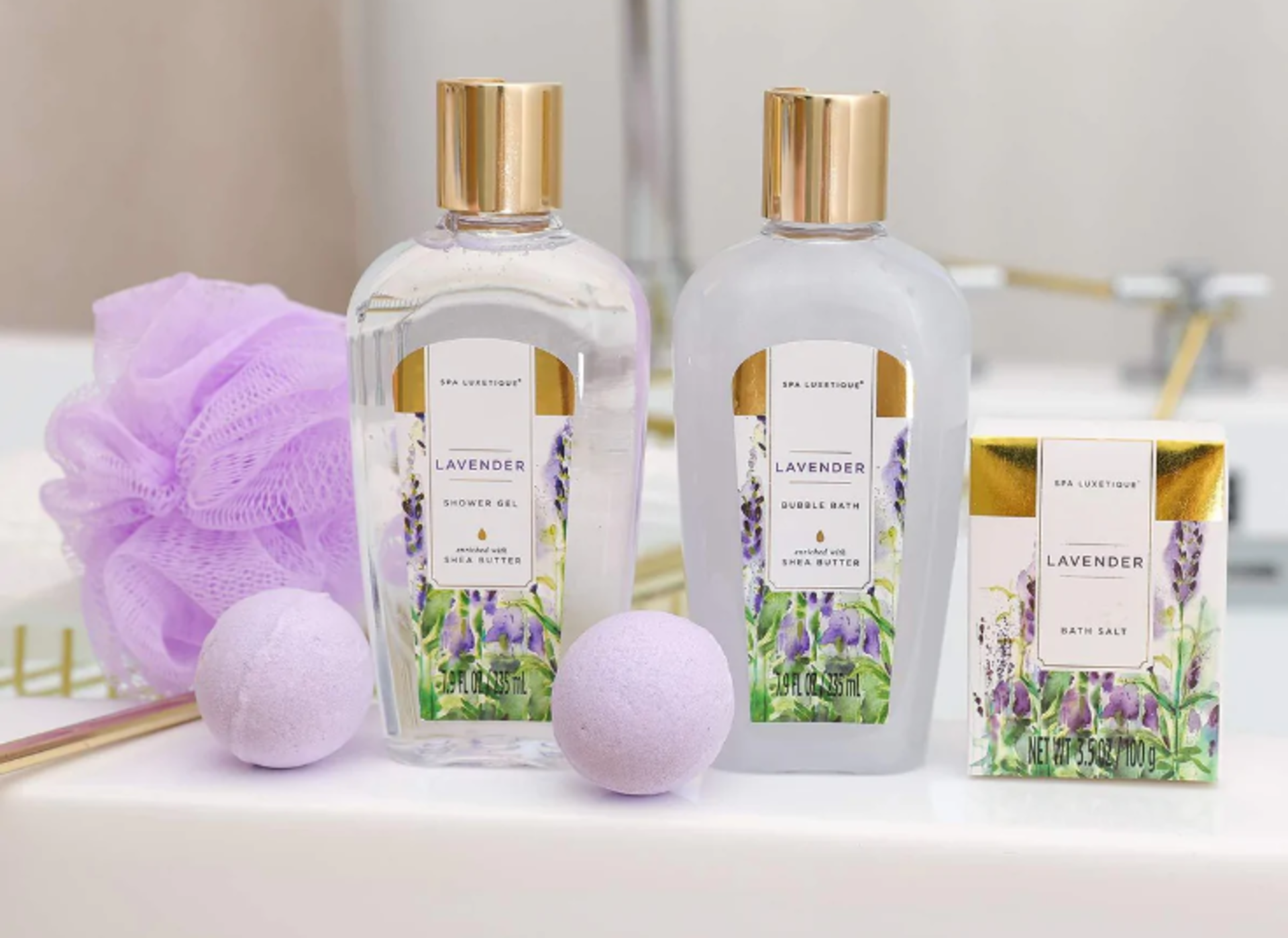 6 x NEW PACKAGED Lavender Spa Bathtub Gift Sets. (SKU: SP-18-02). Natural Bath Spa Set: Our spa gift - Image 2 of 2