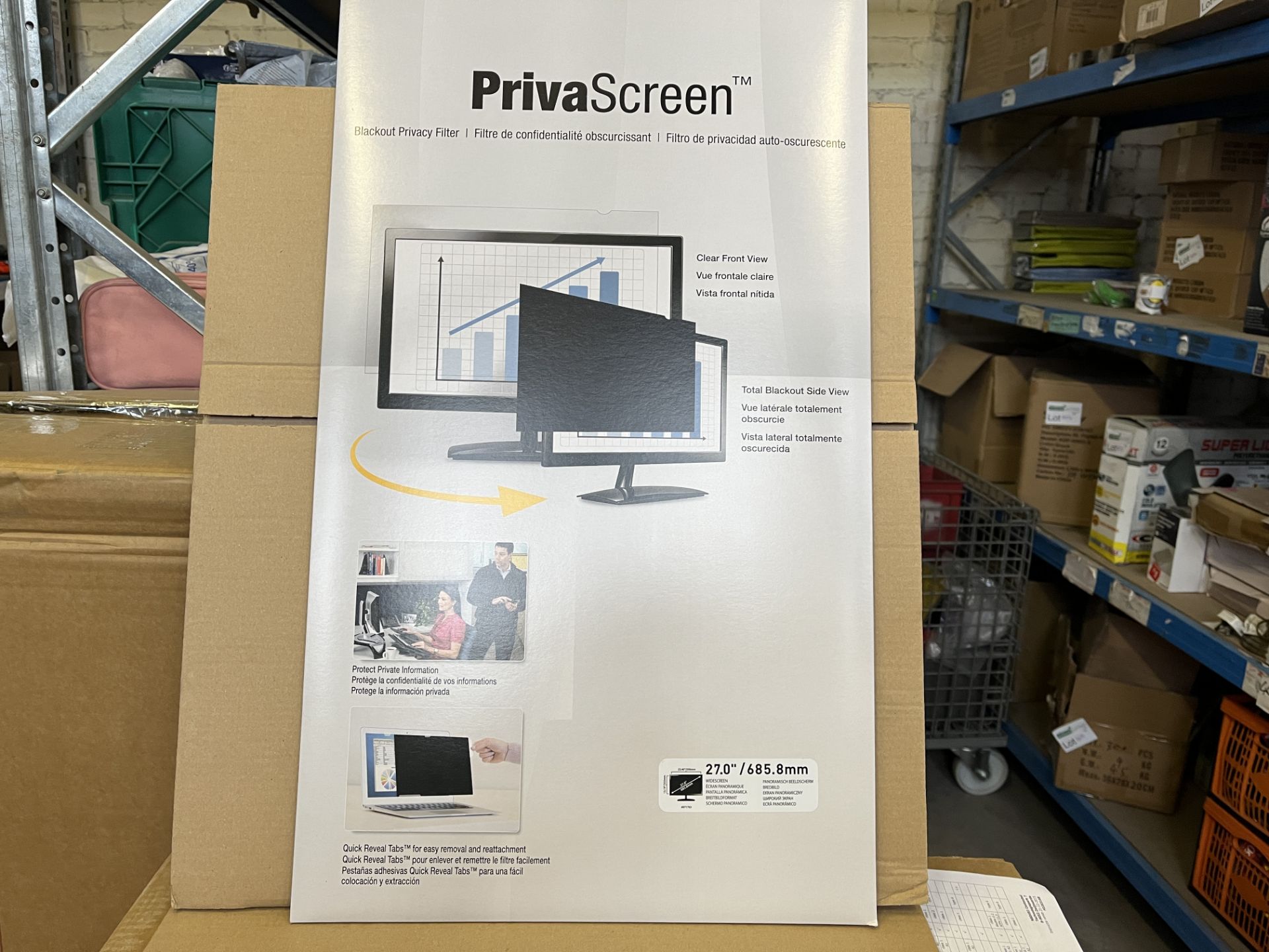 BRAND NEW FELLOWES WIDESCREEN MONITOR BLACKOUT PRIVACY FILTER 16:9 27 INCH RRP £220