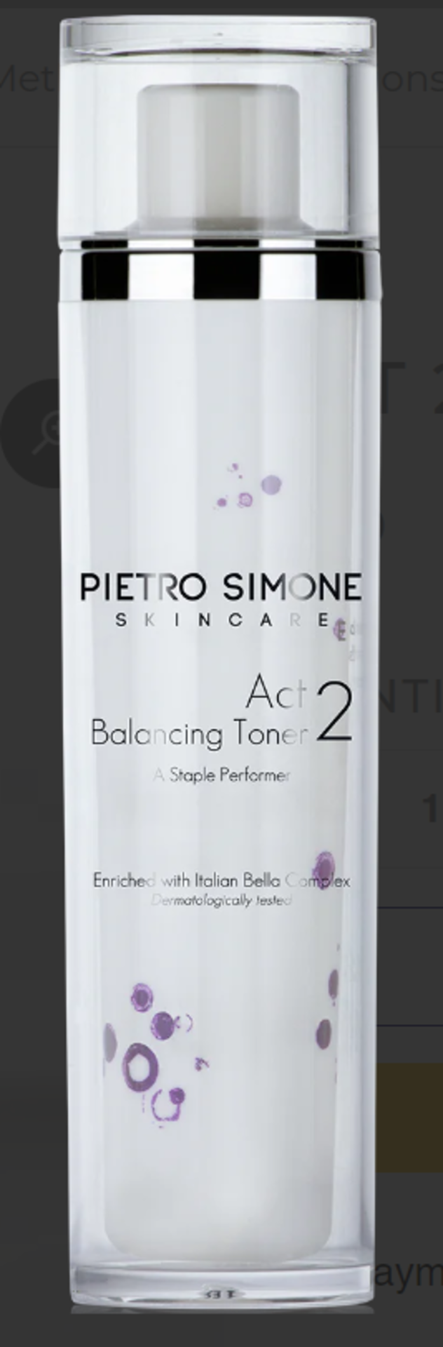 4 x Pietro Simone Skincare: ACT 2: BALANCING TONER 120ML. RRP £50.00. alancing Toner eliminates