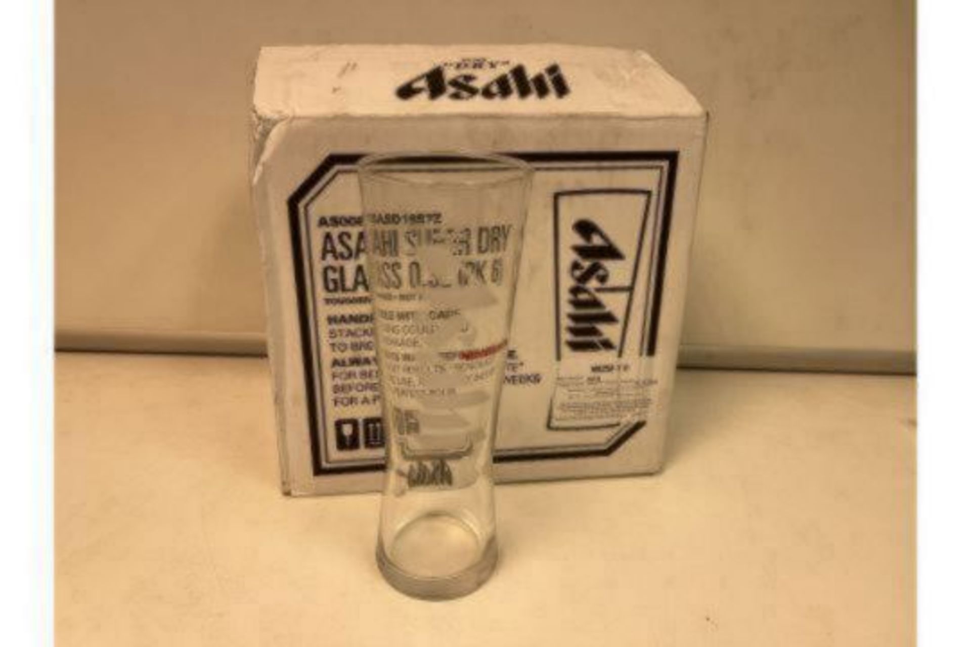 90 X BRAND NEW ASAHI SUPER DRY 0.3L GLASSES R18