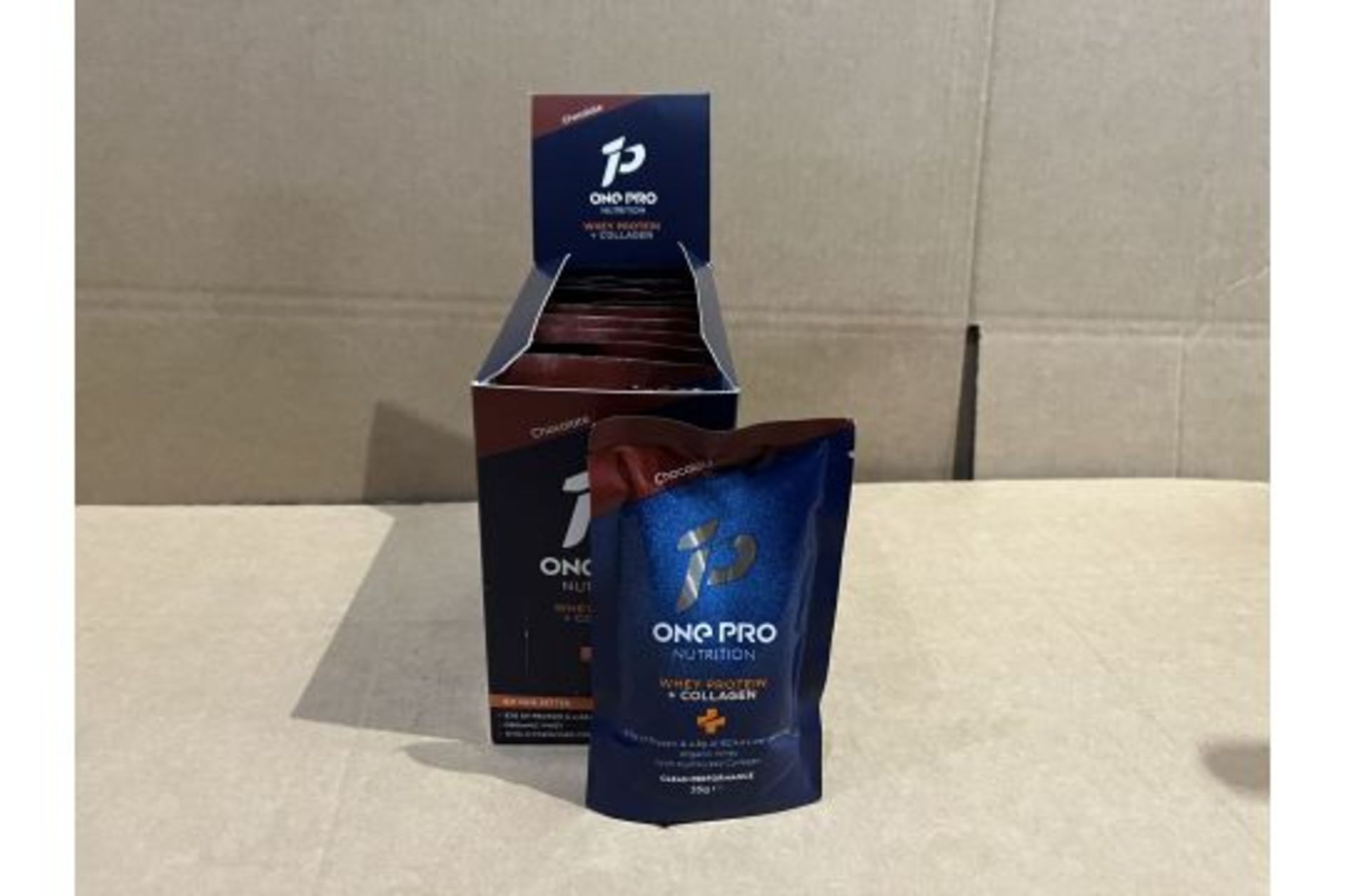 28 X BRAND NEW PACKS OF 10 ONE PRO NUTRITION CHOCOLATE WHEY PROTEIN AND COLLEGAN 23G EXP FEB 2023
