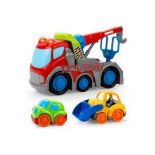 5 X BRAND NEW LARGE TOY TOW TRUCK WITH CRANE , CONSTRUCTION SMALL BULLDOZER SOUND AND LIGHT RRP £
