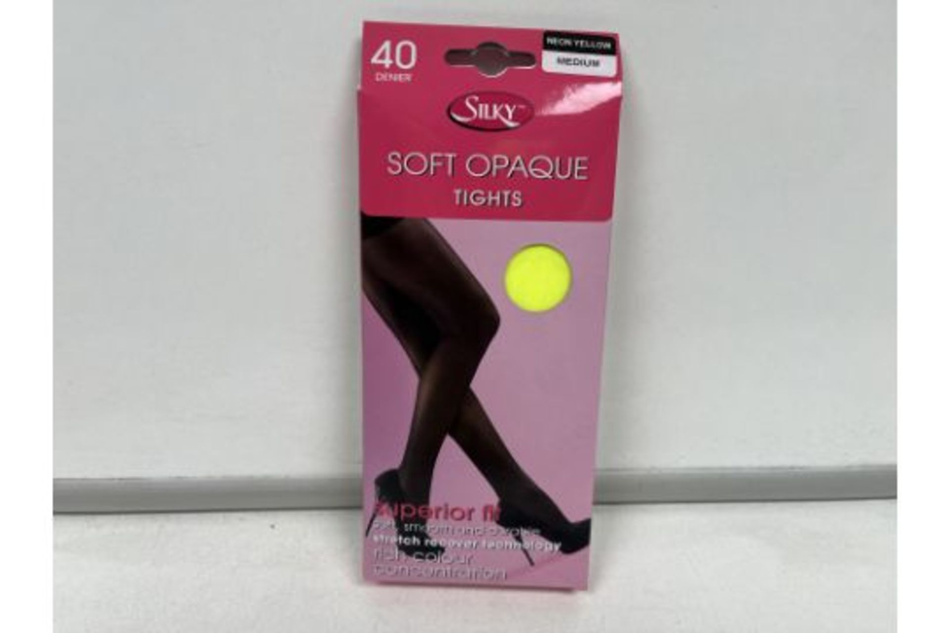 120 X BRAND NEW SILKY SOFT OPAQUE MEDIUM NEON YELLOW TIGHTS 40 DENIER R19