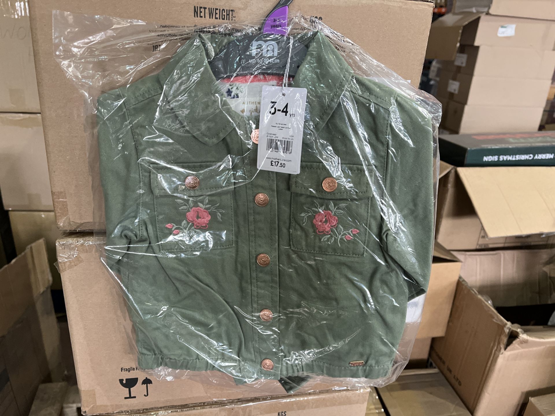(NO VAT) 12 X BRAND NEW KHAKI FLORAL CHILDRENS MOTHERCARE JACKETS (SIZES MAY VARY) R15