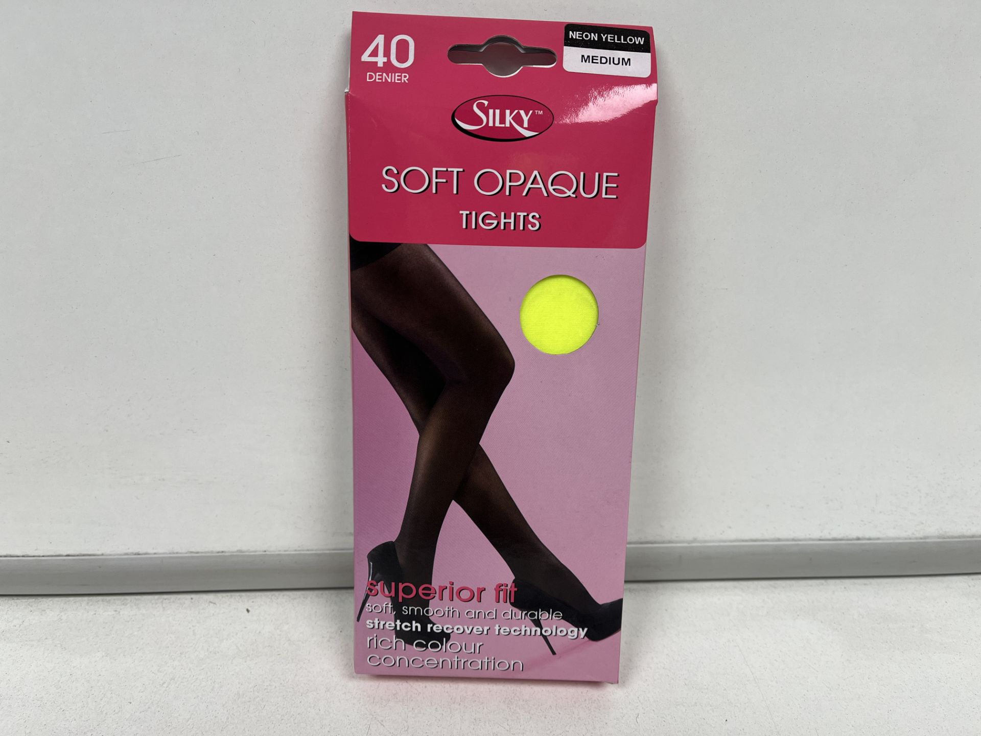 120 X BRAND NEW SILKY SOFT OPAQUE MEDIUM NEON YELLOW TIGHTS 40 DENIER R19