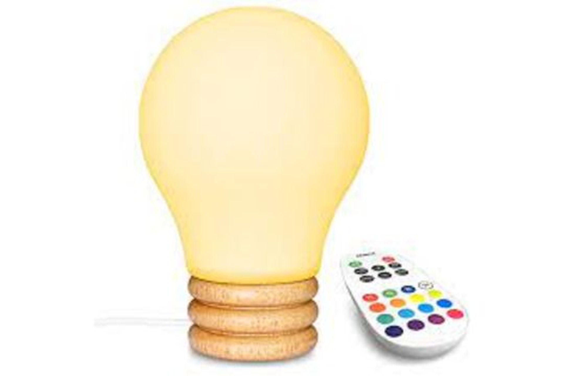 15 X BRAND NEW WOODEN BASE BULB DESIGN NIGHT LIGHT (COLOURS MAY VARY)