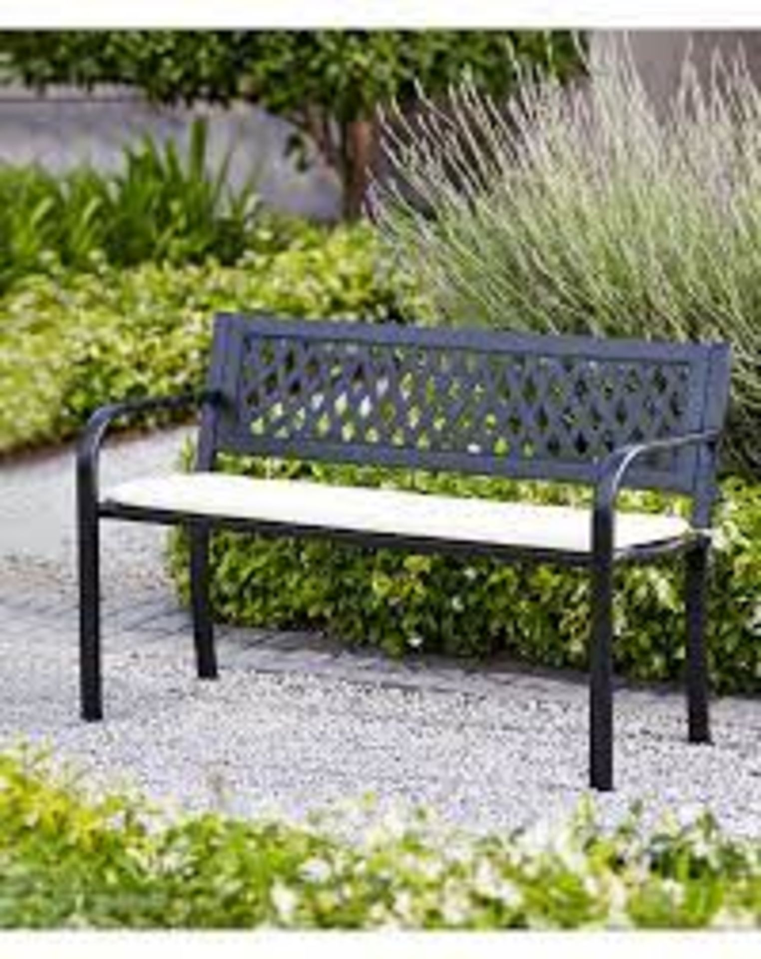 (REF118288) Ohio metal bench with cushion RRP 133.5