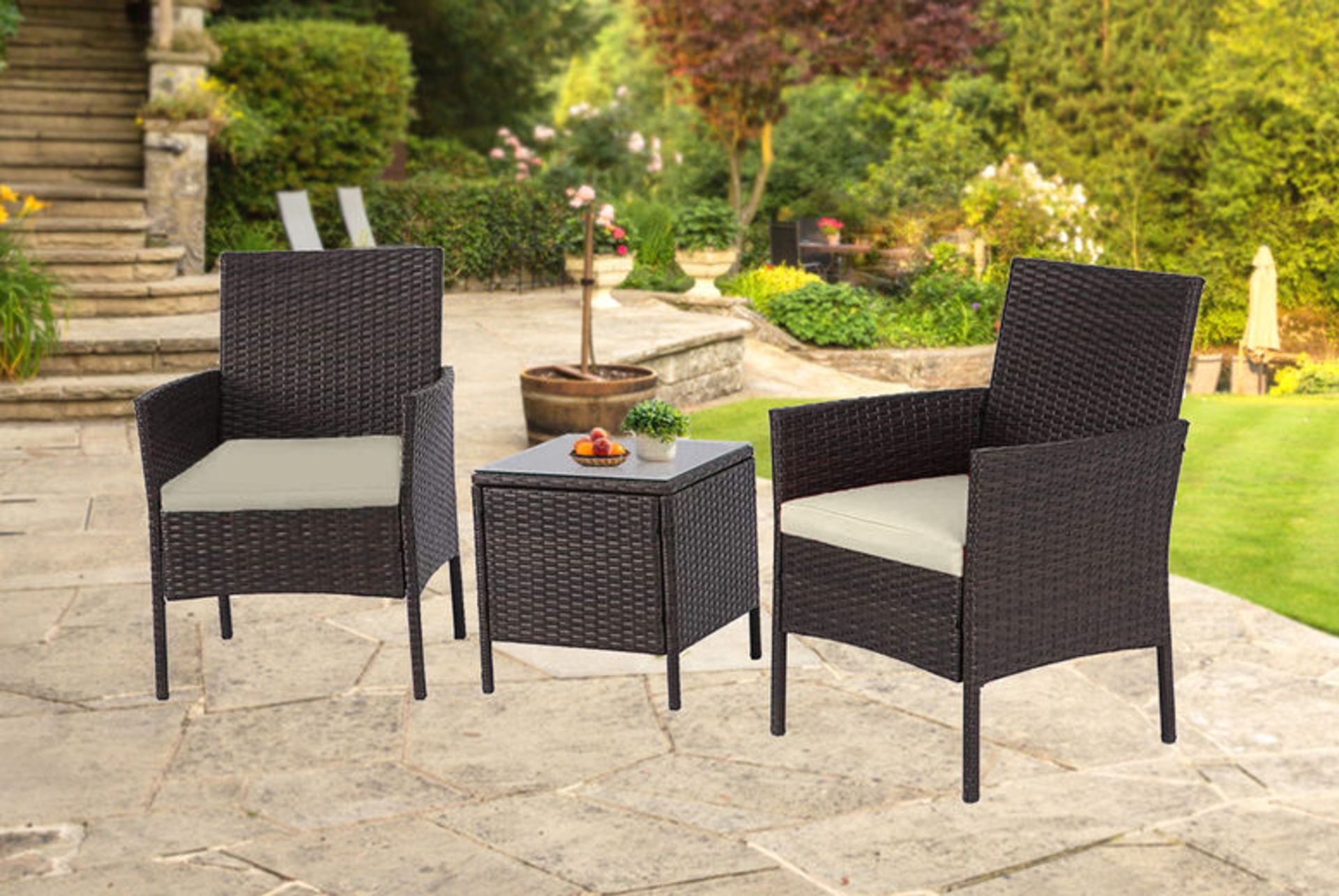 2 Seater Rattan Garden Furniture Set - BW