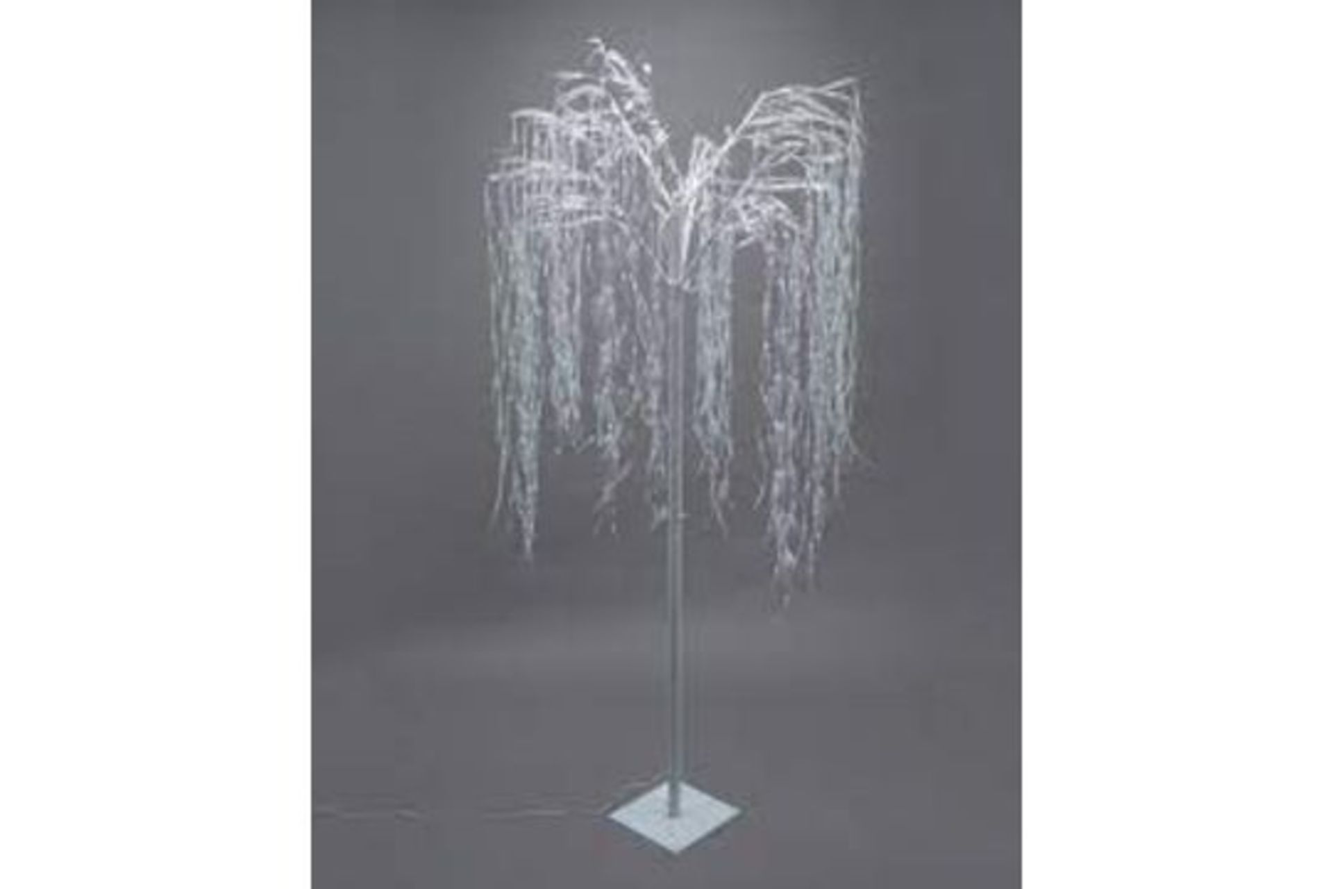 2 X BOXED 8FT 810 LED WHITE WILLOW CHRISTMAS TREES APW