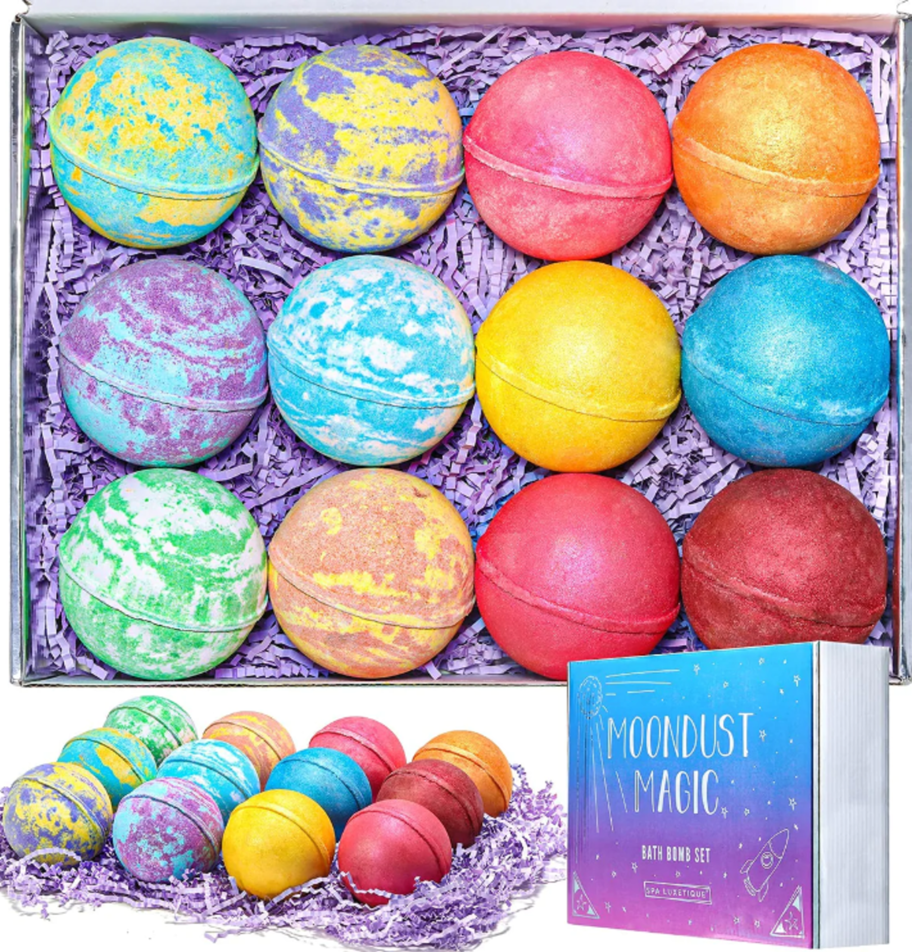 PALLET TO CONTAIN 144 X NEW SEALED SETS OF 12 Spa Luxetique Colorful Bath Bombs Gift Set. (SPA-18-