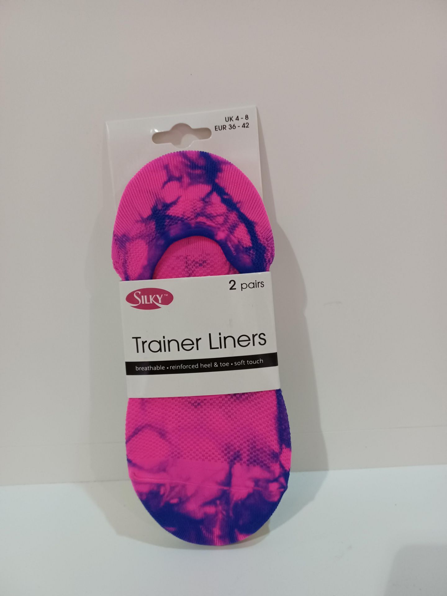 150 X NEW PACKAGED SILKY TRAINER LINERS. BREATHABLE. REINFORCED HEEL & TOE, SOFT TOUCH. ROW 15 B/W