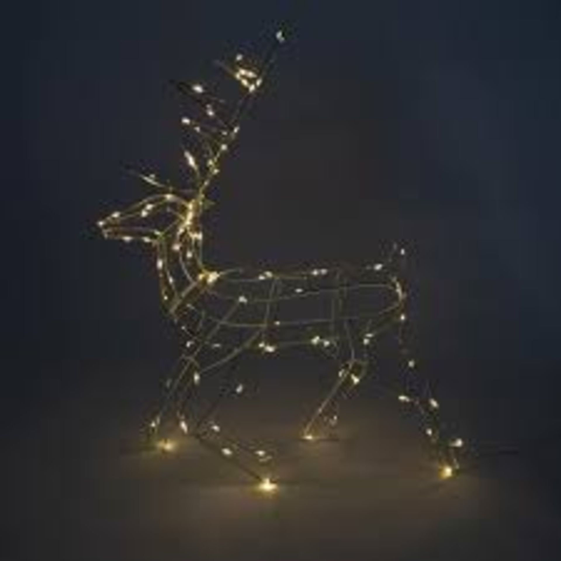 NEW BOXED 250 LED LIGHT UP LED GRAZING REINDEER. SIZE 104(W)X65(H)X17(D)CM. ROW 15