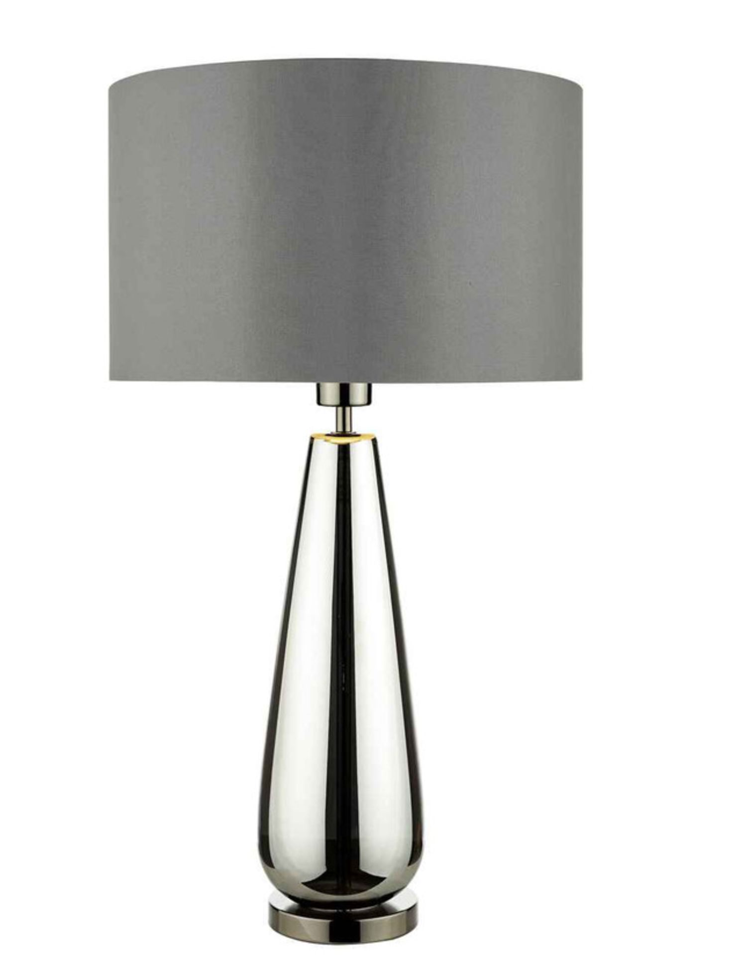 Dar Lighting Pablo Black Chrome Base with Smoked Grey Shade Table Lamp RRP £142.00 - ROW9