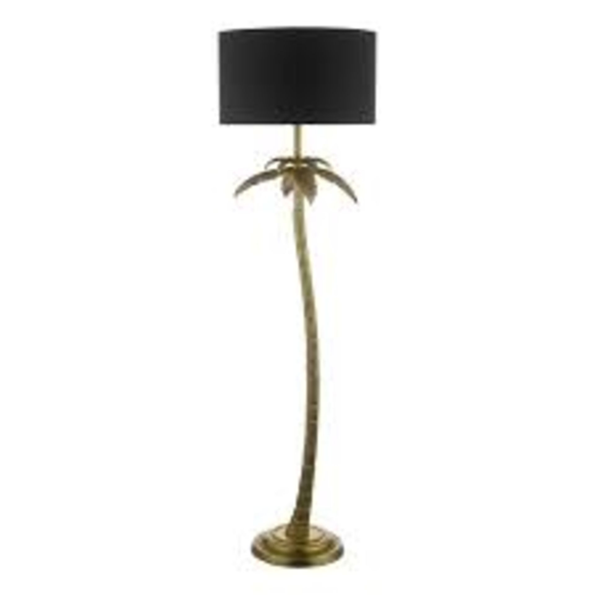 BOXED Coco Floor Lamp Antique Gold With Shade. RRP £182. ROW 8