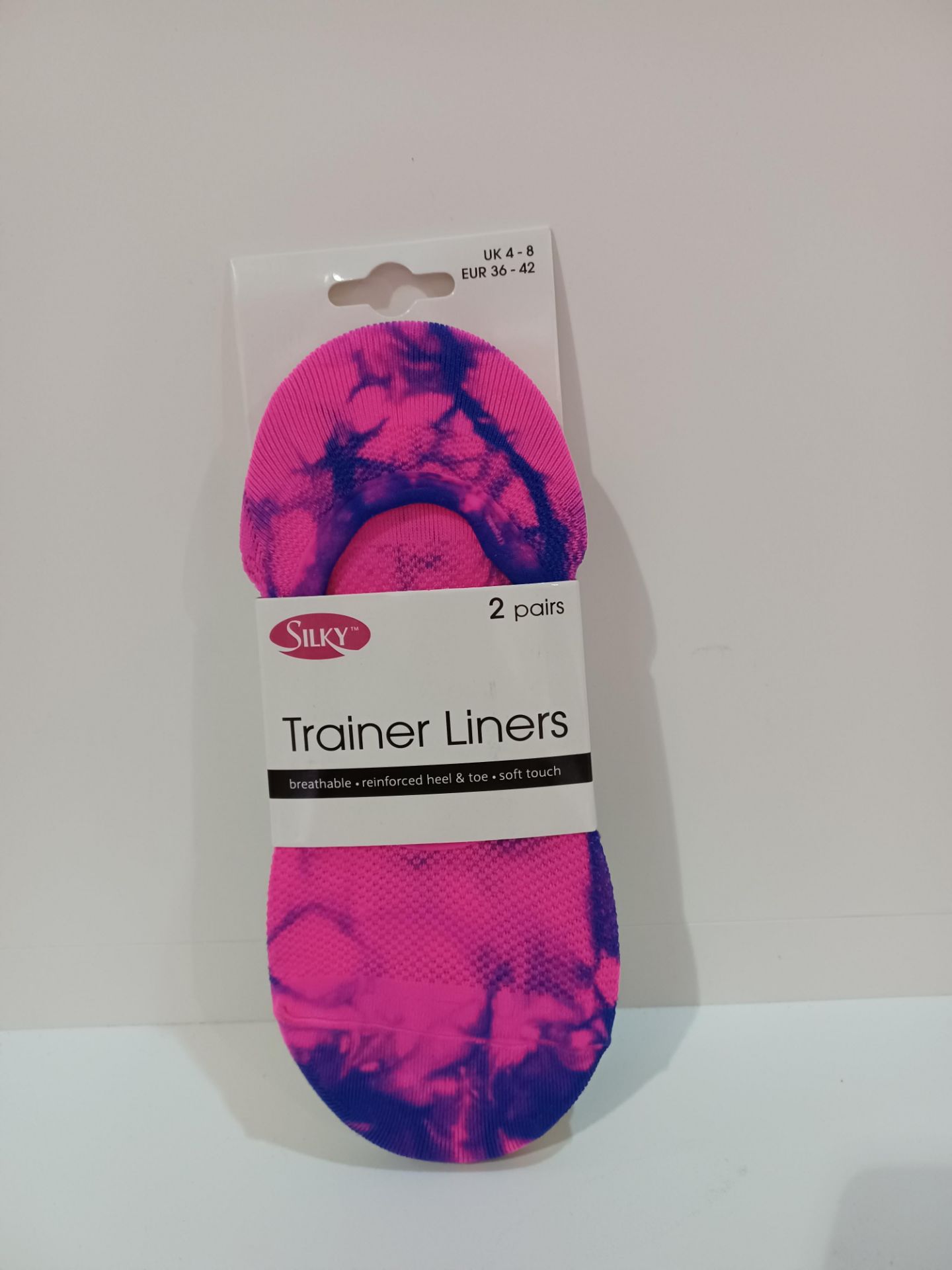 150 X NEW PACKAGED SILKY TRAINER LINERS. BREATHABLE. REINFORCED HEEL & TOE, SOFT TOUCH. ROW 15 B/W