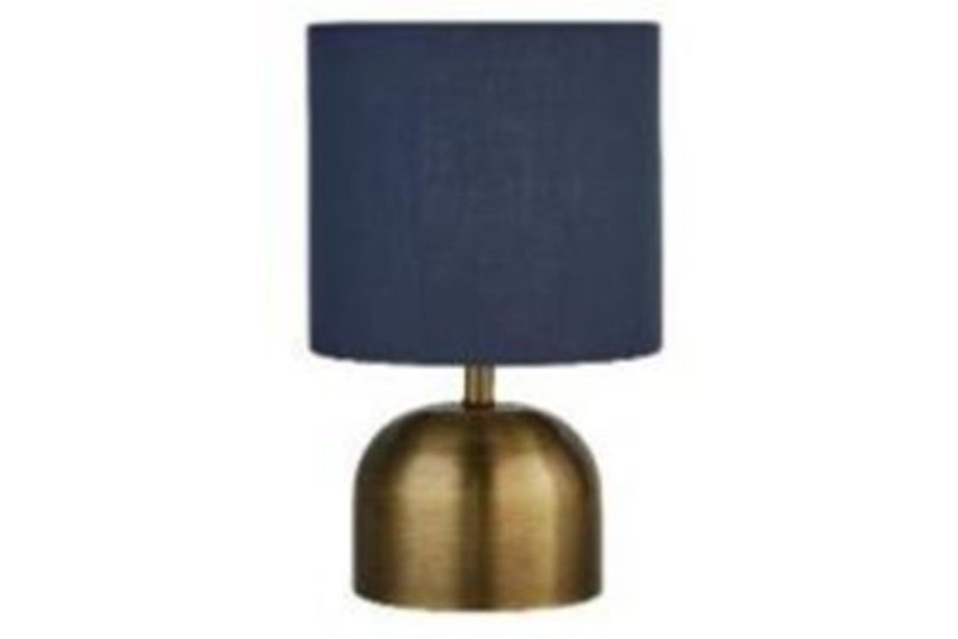 6 X NEW BOXED Brushed Gold and Navy Touch Table Lamp. (600404ROW5/6) Featuring the luxurious and