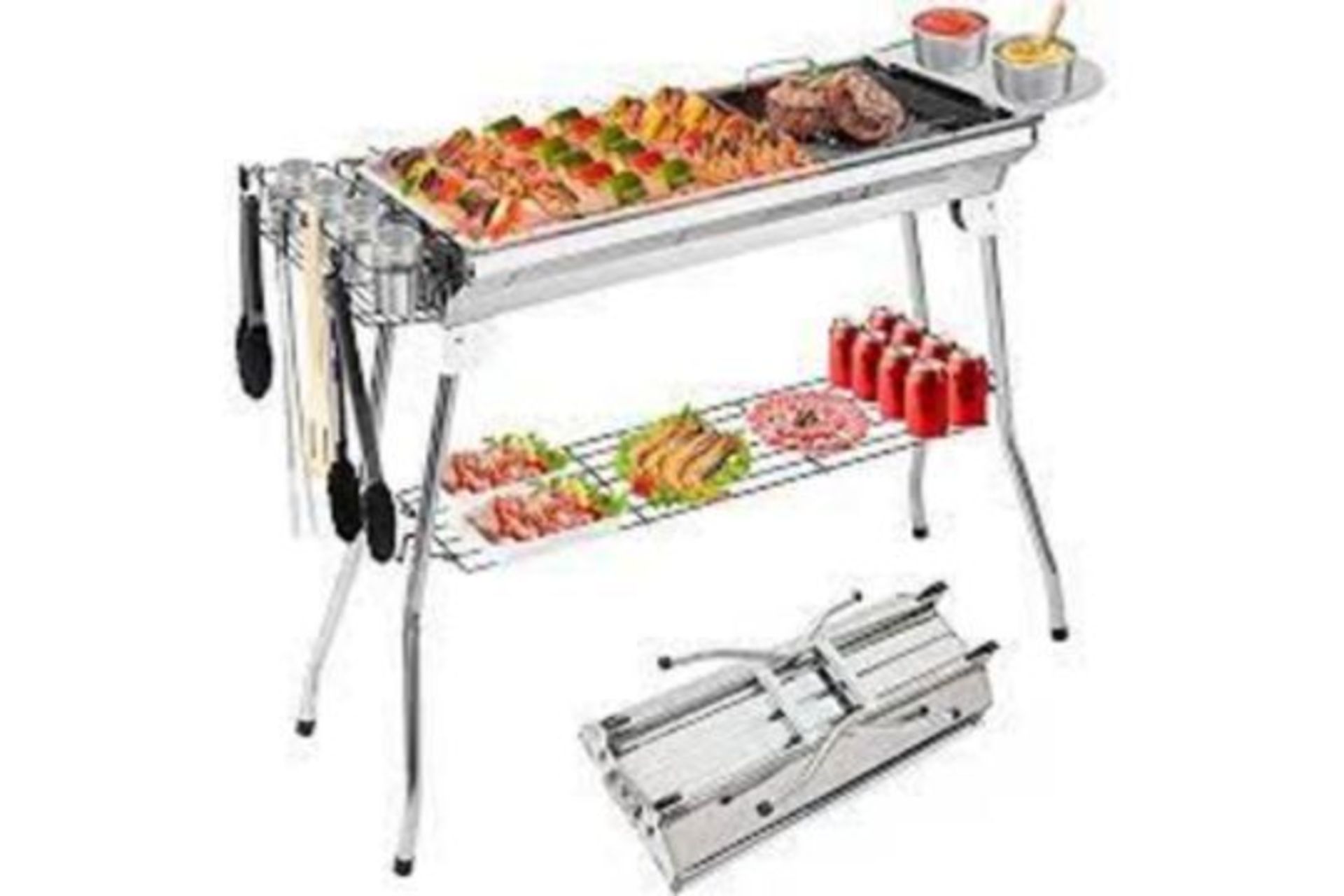 BRAND NEW LARGE BBQ GRILL WITH UNDER STORAGE SHELF RRP £220