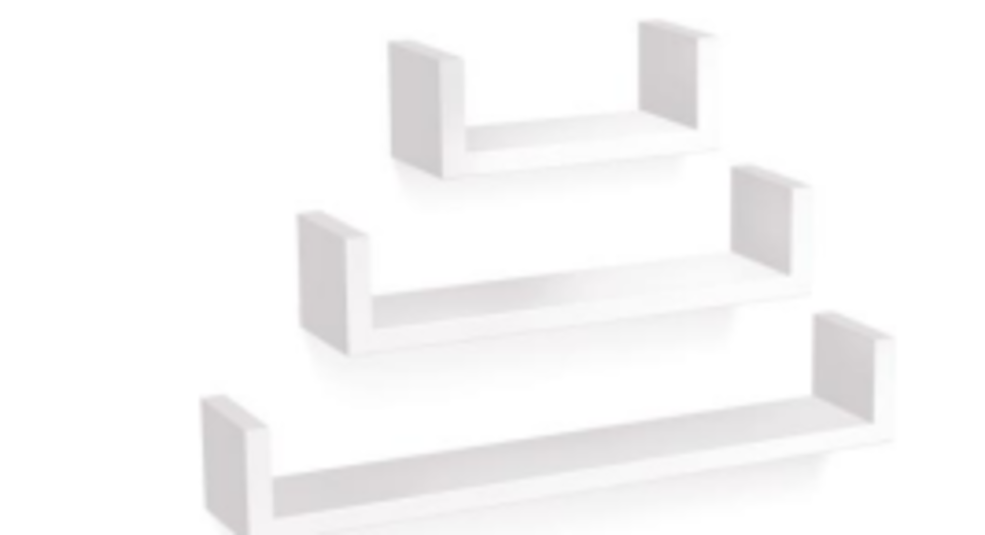 8 X BRAND NEW 3 LAYER WHITE U SHAPED SHELVING SETS RRP £99 EACH (2493)