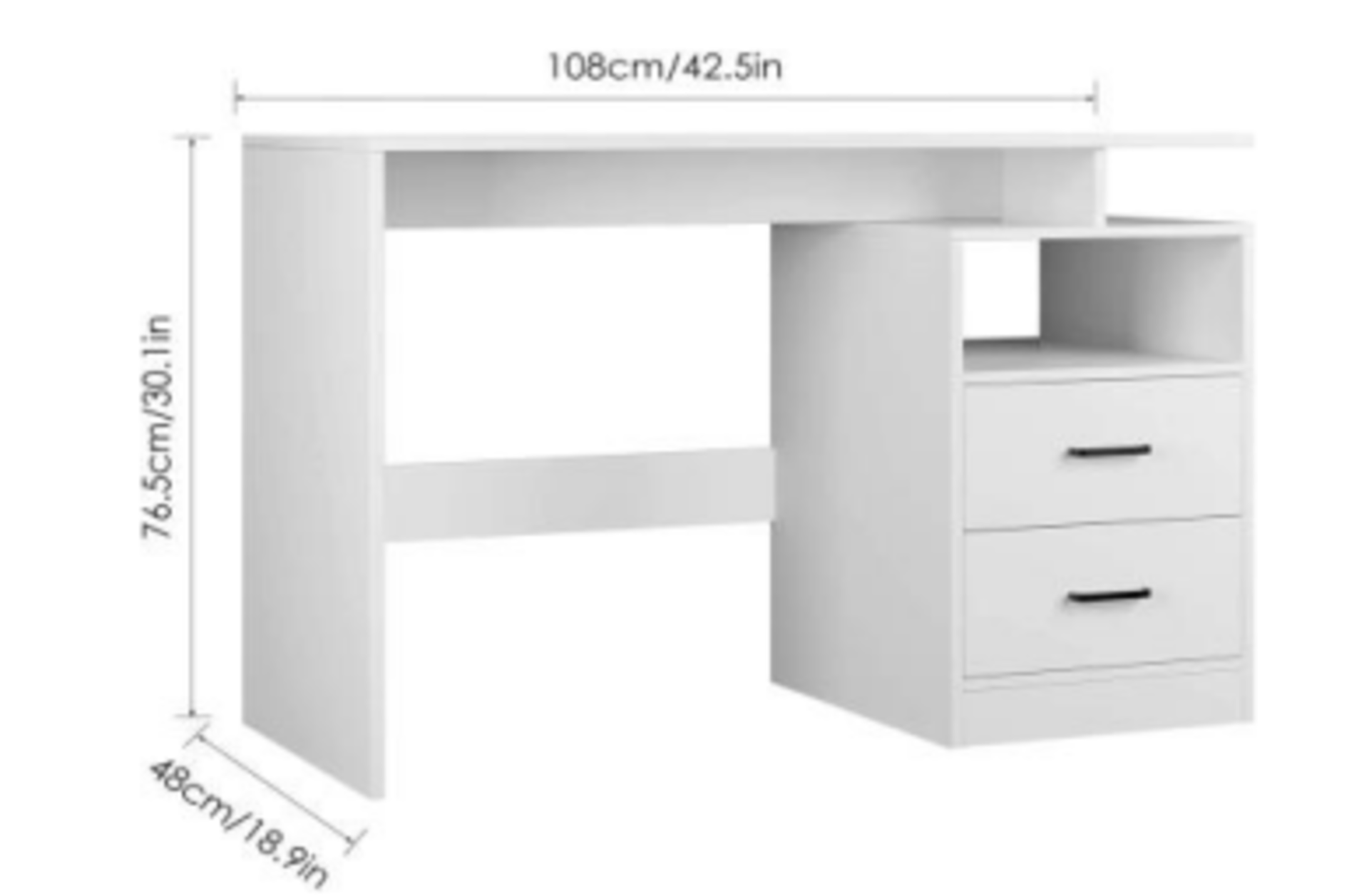 BRAND NEW BOXED HIGH QUALITY WHITE 2 DRAWER RRP £299 (2582)