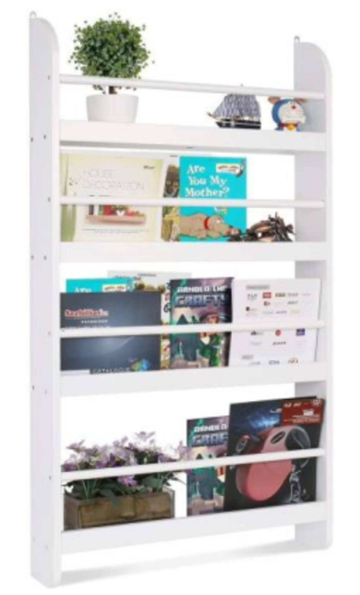 BRAND NEW WHITE WALL BOOKSHELVES RRP £199 (2539A)