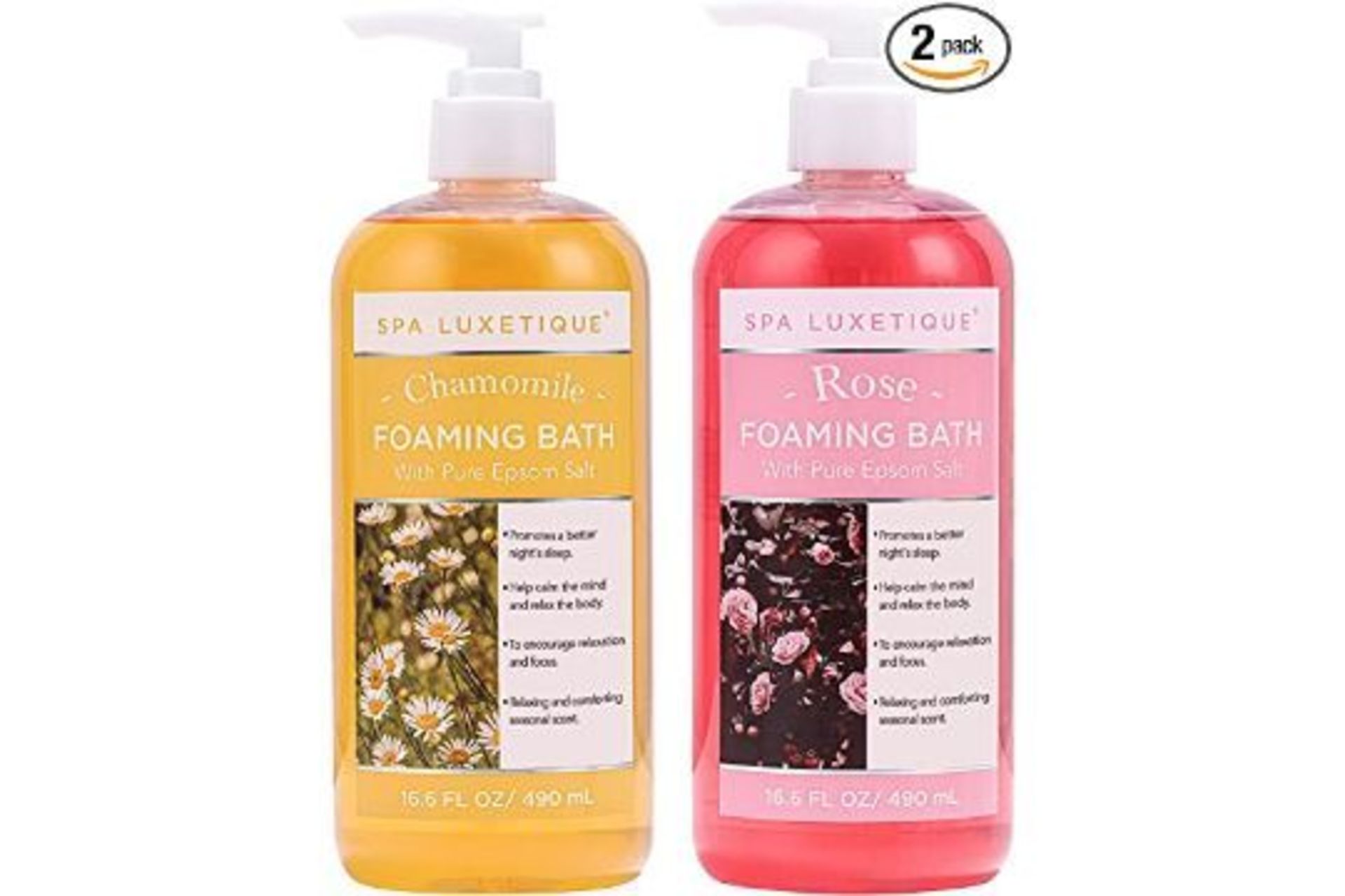 PALLET TO CONTAIN 96 X NEW SEALED SETS OF 2 -755ml Rose and Chamomile Foaming Bath. (SPA-EBS-