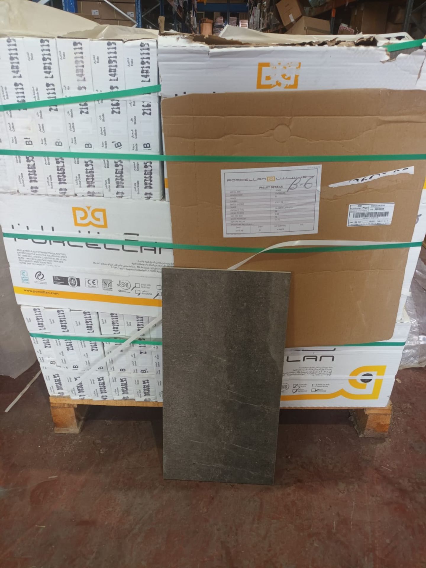 PALLET TO CONTAIN 24 X PACKS OF PORCELLAN GLAZED LAPPATO 300x600MM HIGH QUALITY PORCELAIN TILES. 6