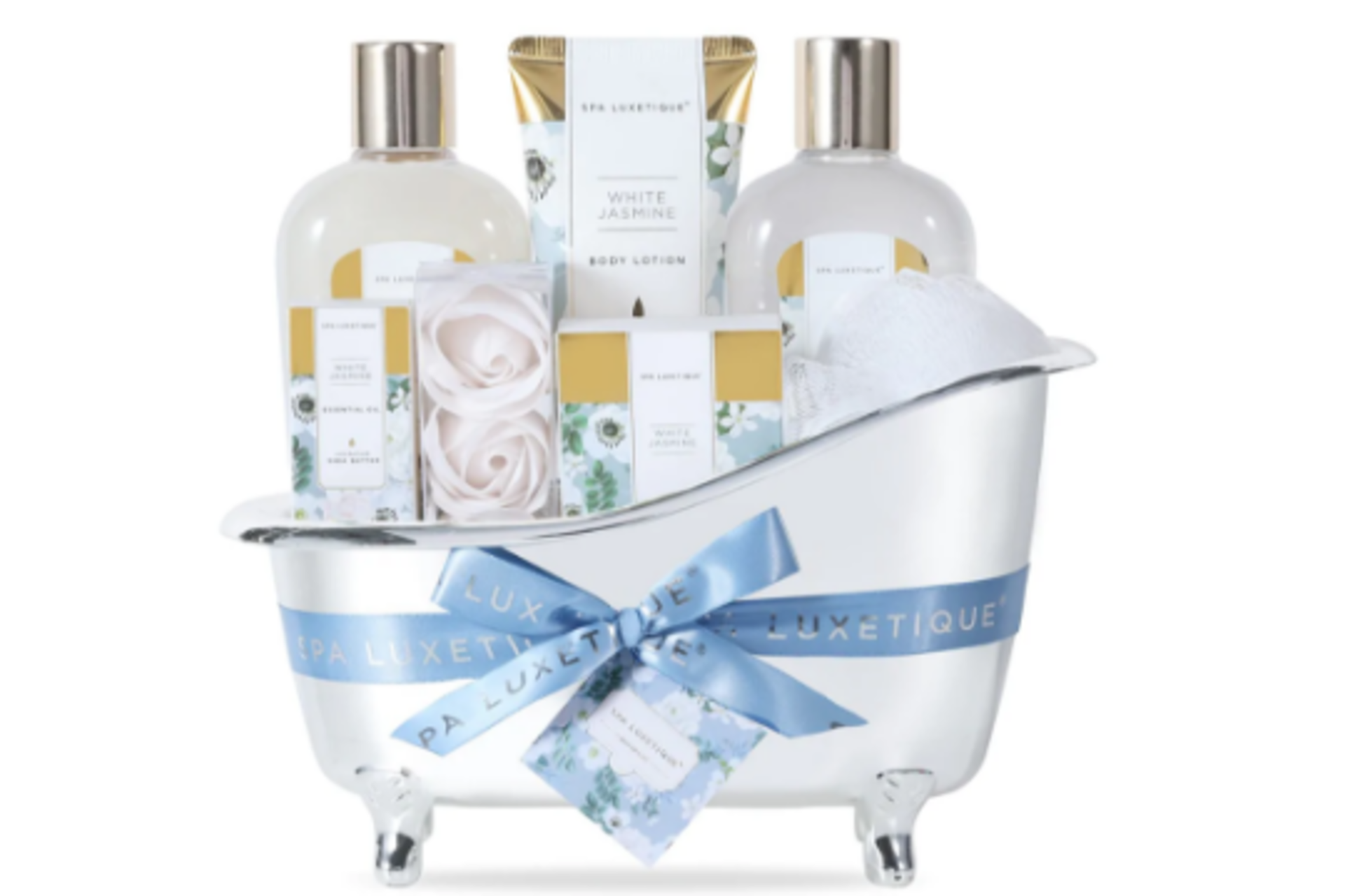 12 X NEW PACKAGED White Jasmine Spa Bathtub Set. (SPA-BP-11). Moisturizing Bath Spa Set: Our bath