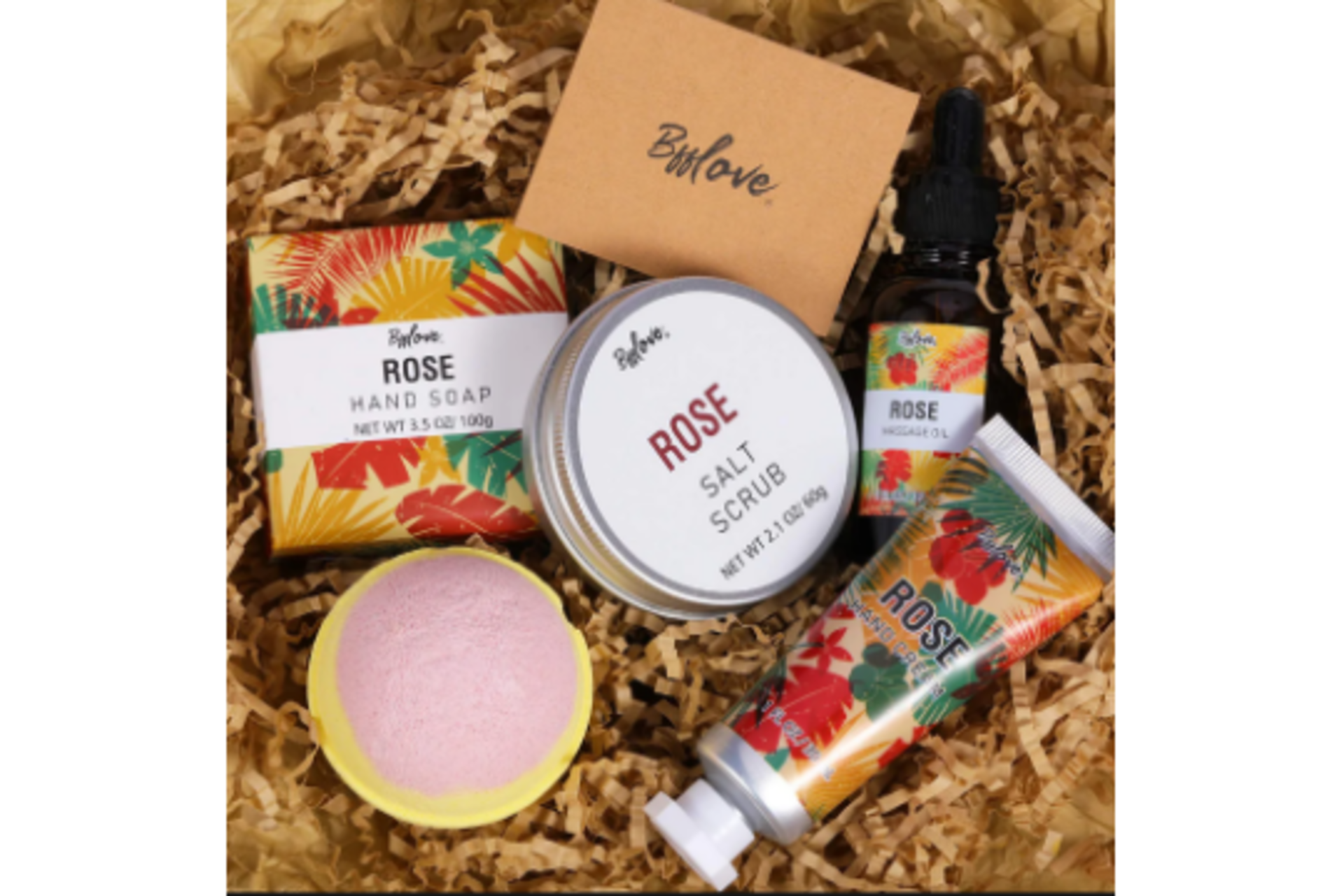 12 x NEW PACKAGED Sunshine Rose Bath & Body Gift Basket. (SKU:BFF-BP-01) Rose Women Gifts Set: - Image 2 of 2