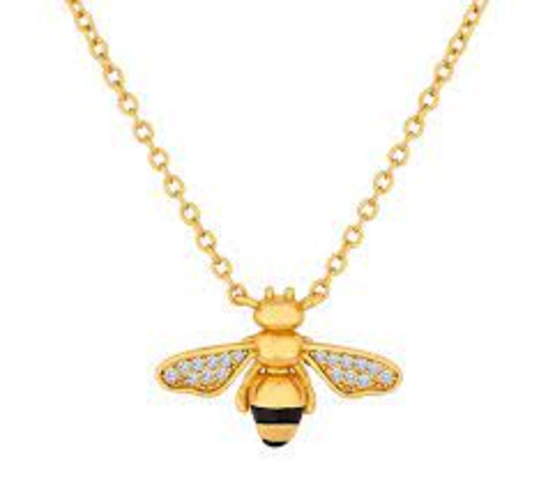 12 X BRAND NEW DIAMONDSTYLE LONDON BEE PENDANT IN GOLD PLATING WITH CRYSTALS WITH CERTIFICATION OF