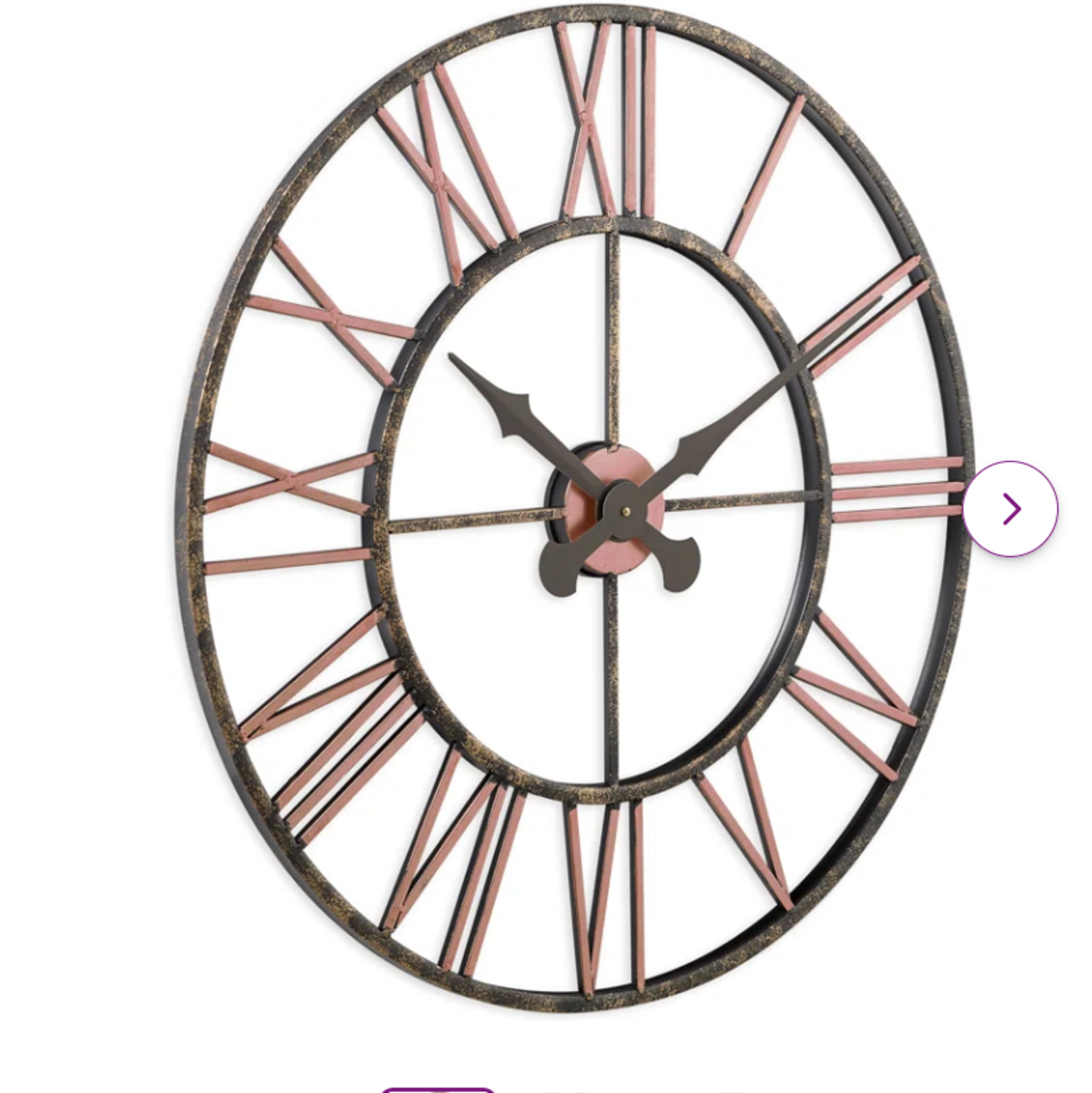 Oversized Vintage 70cm Wall Clock Copper. RRP £145.00. This waterproof, pre-aged, and weathered