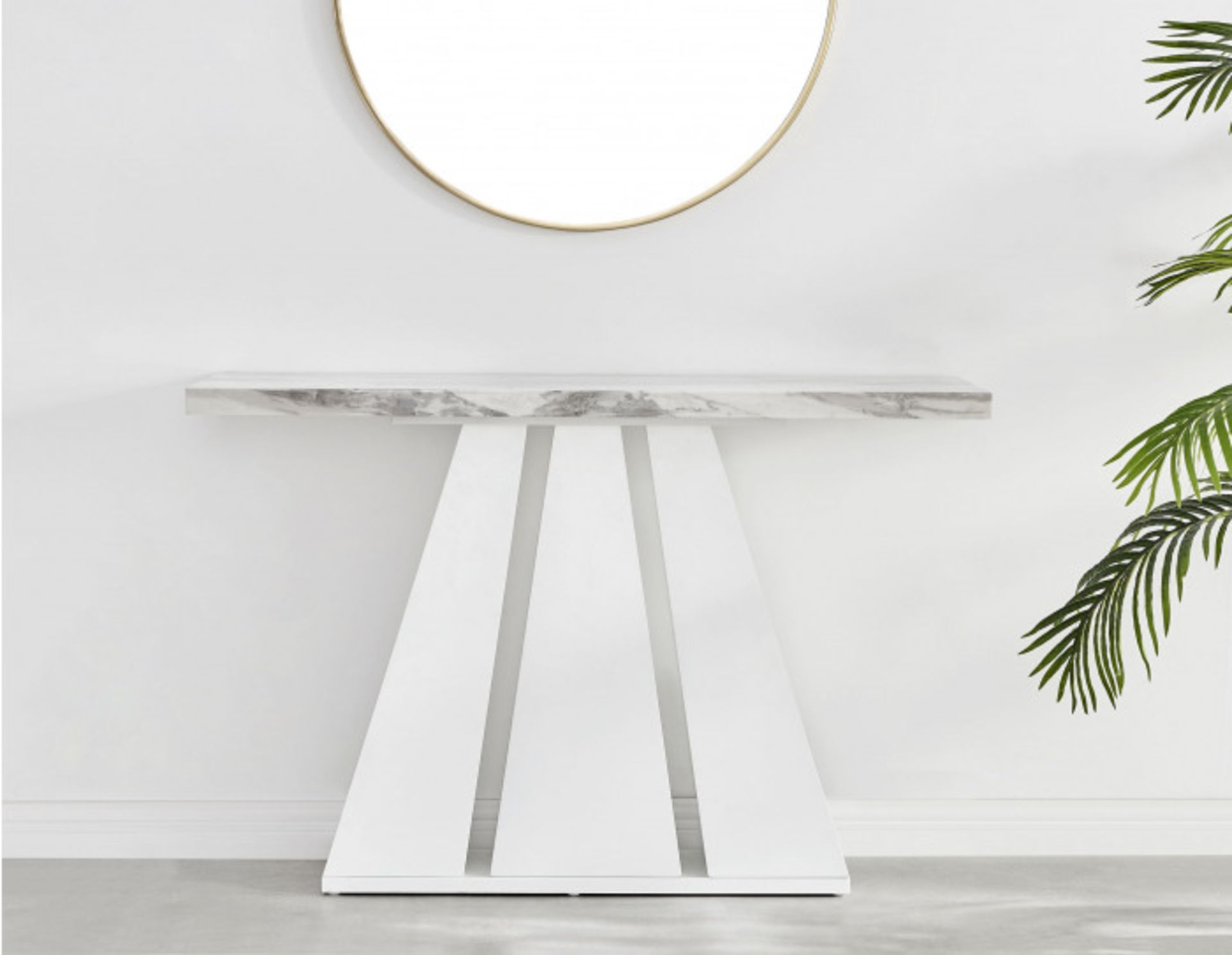 Athens White Marble Console Table. RRP £225.00 This unique hallway console table design is part of - Image 2 of 2