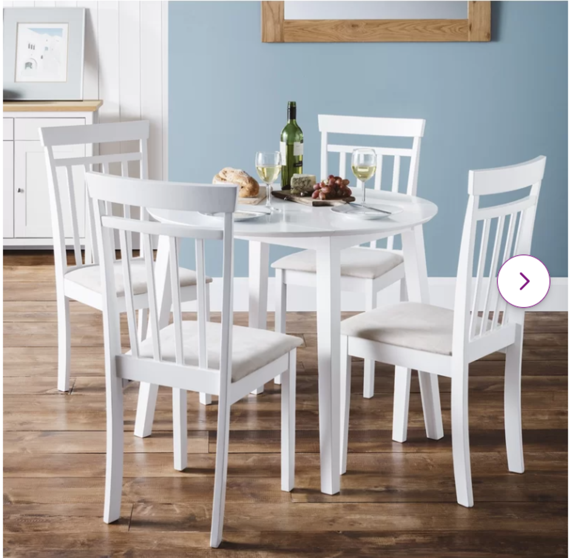 Exeter Drop Leaf Dining Set. RRP £339.99 A stylish, double-drop leaf round Inglewood extendable