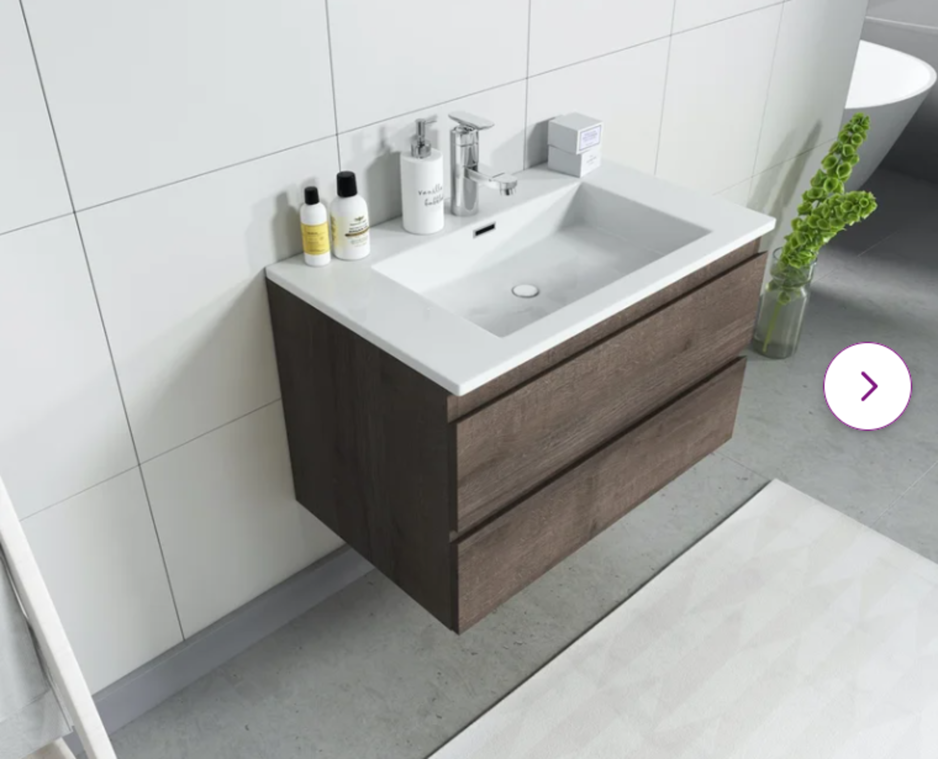 Cloquet 800mm Wall Hung Single Vanity. RRP £699.99