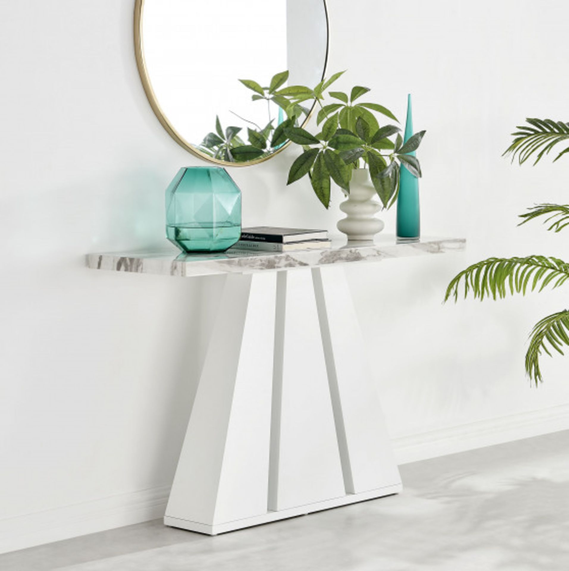 Athens White Marble Console Table. RRP £225.00 This unique hallway console table design is part of