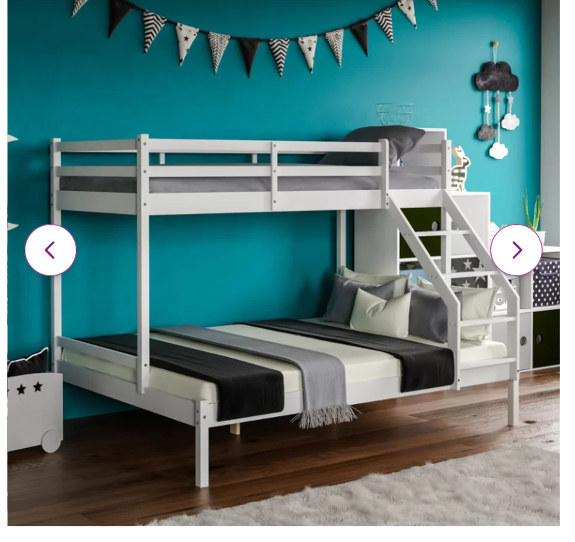 Muskoka Solid Wood Triple Sleeper Bunk Bed. RRP £399.99. This Muskoka bunk bed is made from solid - Image 2 of 2