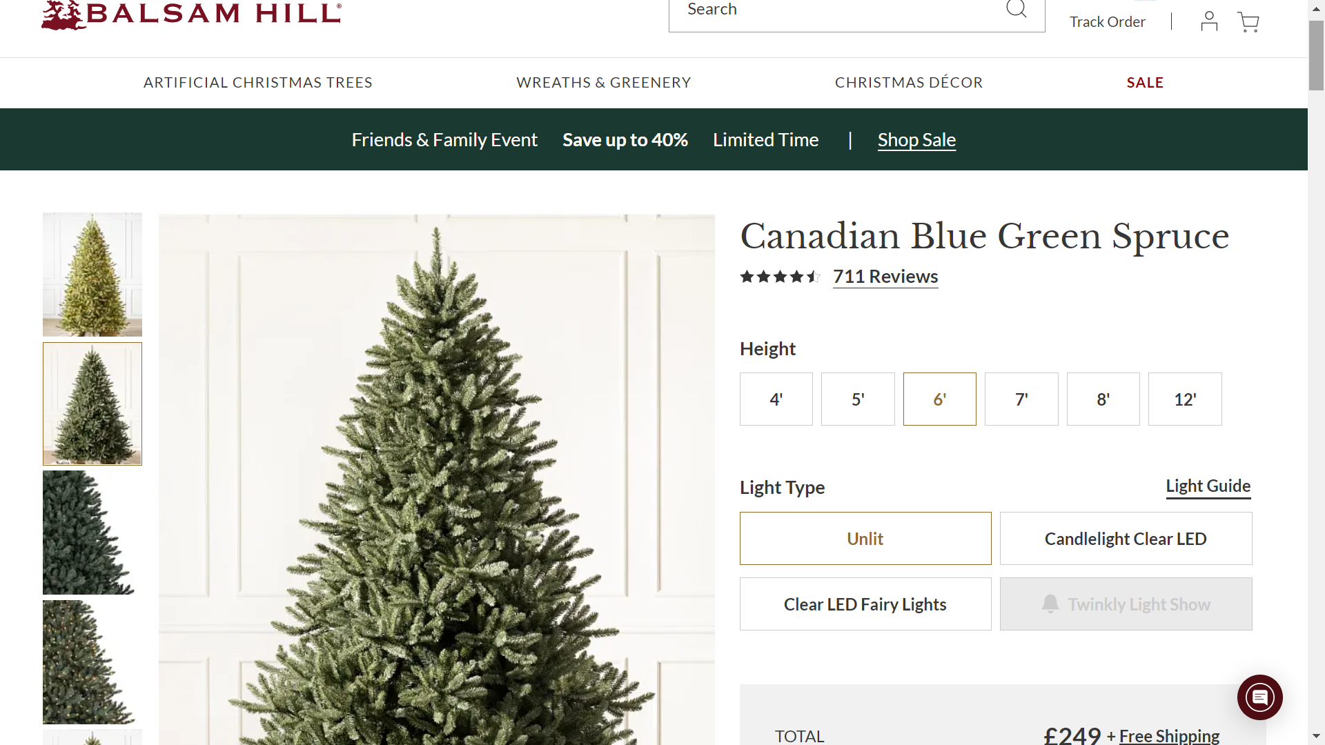 BH (The worlds leading Christmas Tree Brand) Canadian Blue Green Spruce 6' Tree Unlit RRP £249.00. - Image 2 of 2